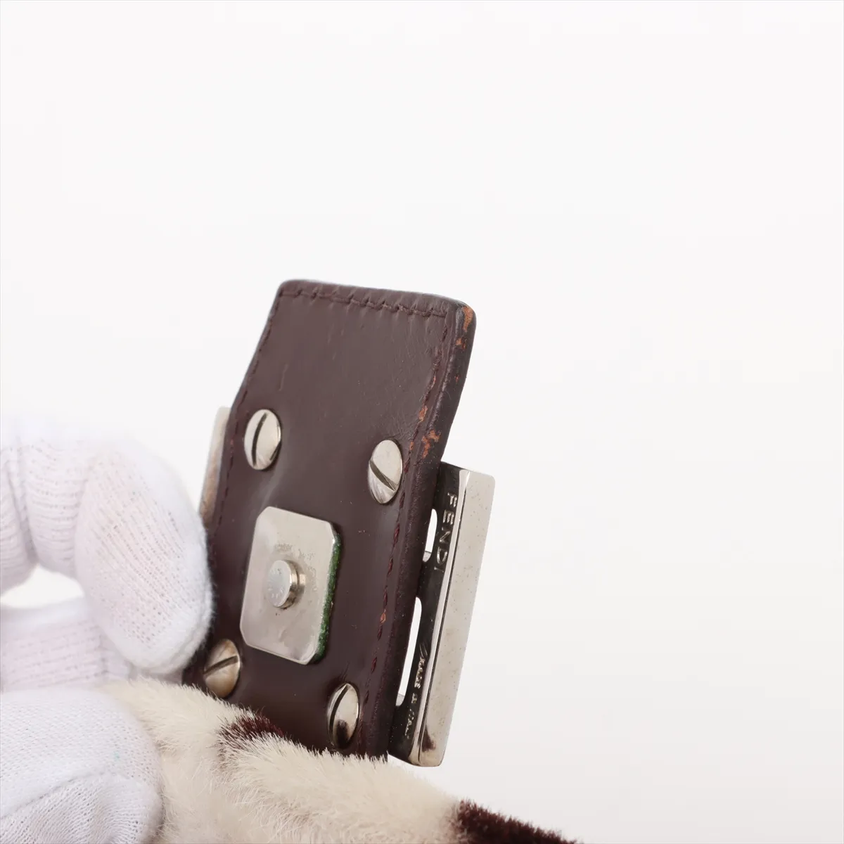 [Individually wrapped] Fendi Mamma Bucket Harako x Leather Shoulder Bag White x Brown 26424 — view 11