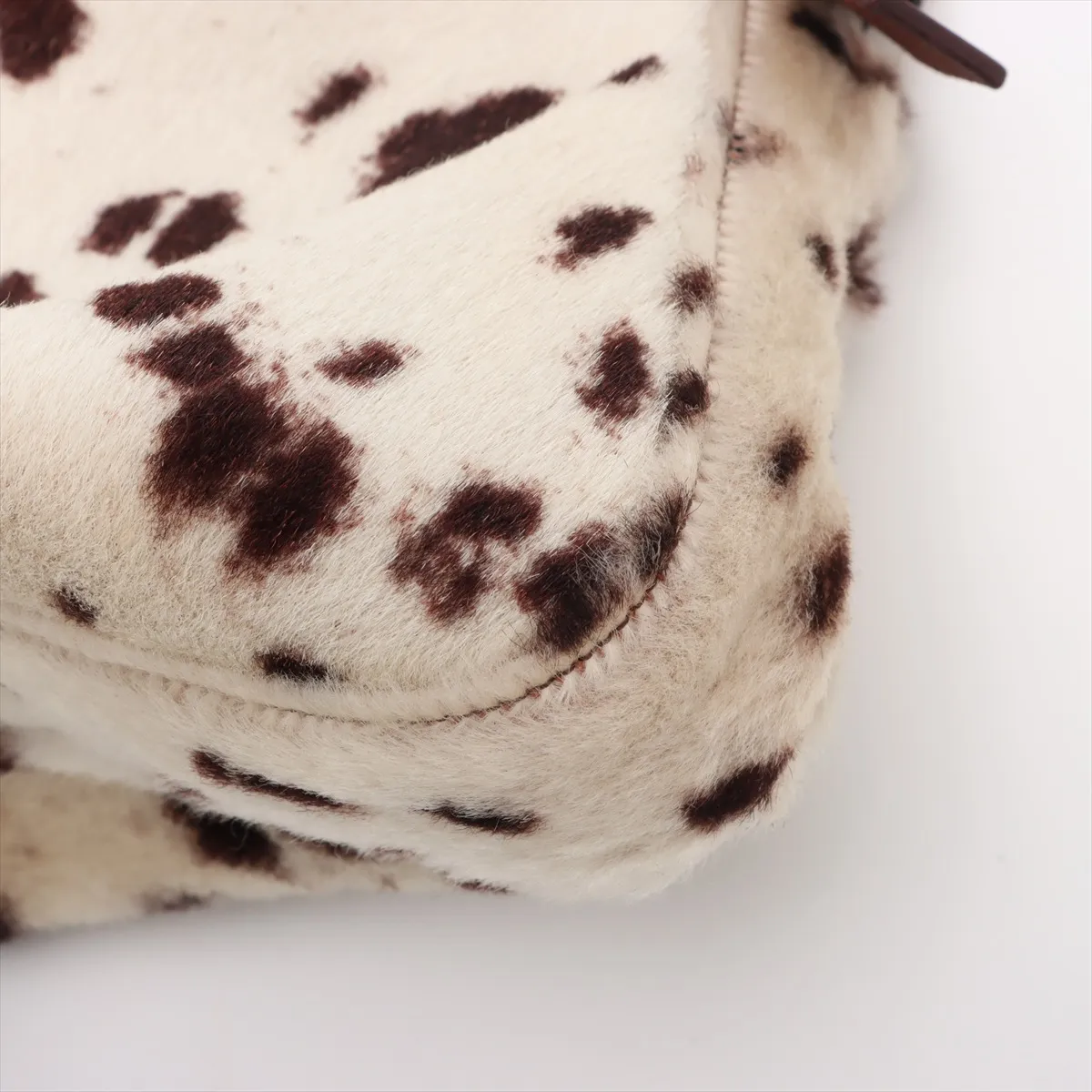 [Individually wrapped] Fendi Mamma Bucket Harako x Leather Shoulder Bag White x Brown 26424 — view 12