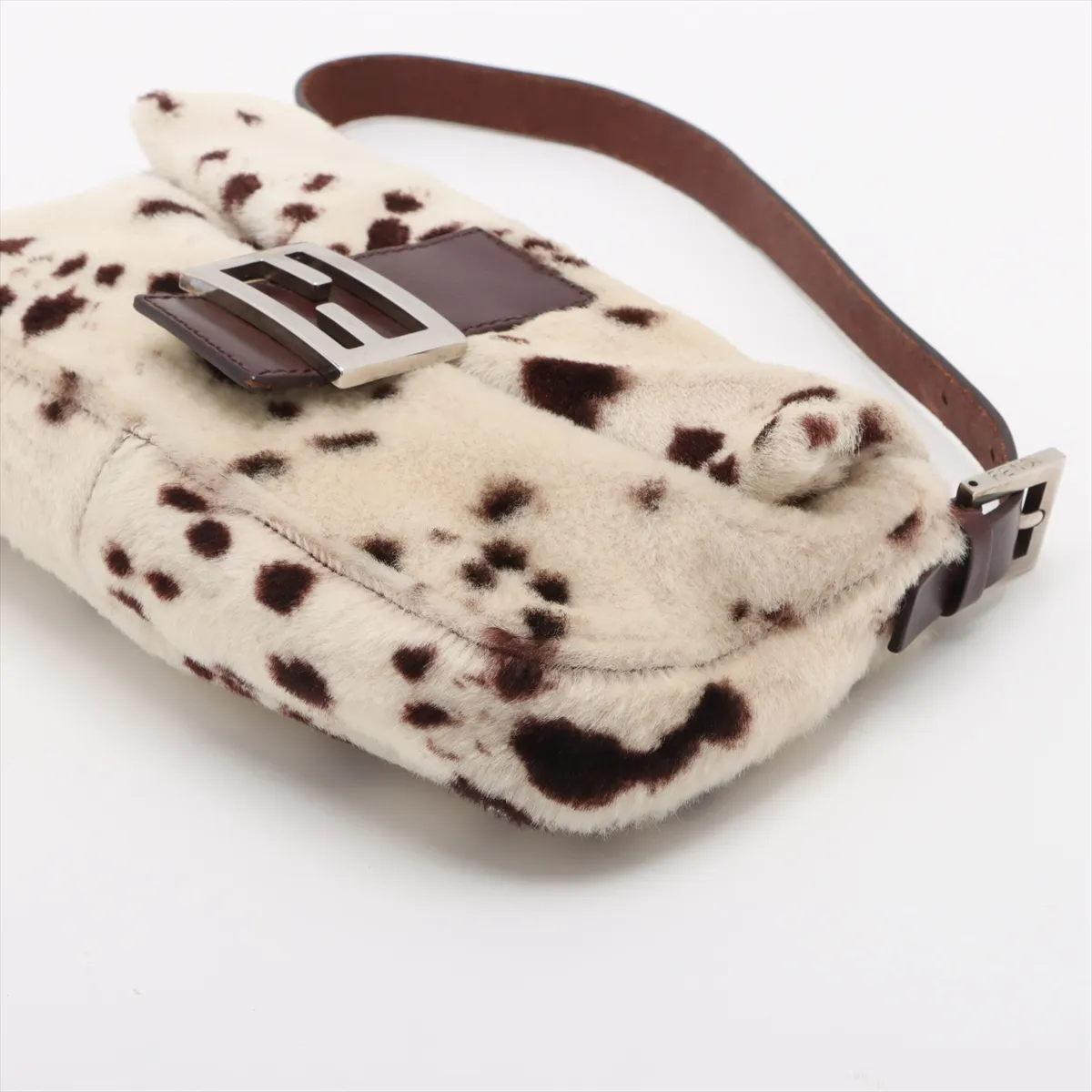 [Individually wrapped] Fendi Mamma Bucket Harako x Leather Shoulder Bag White x Brown 26424 — view 3