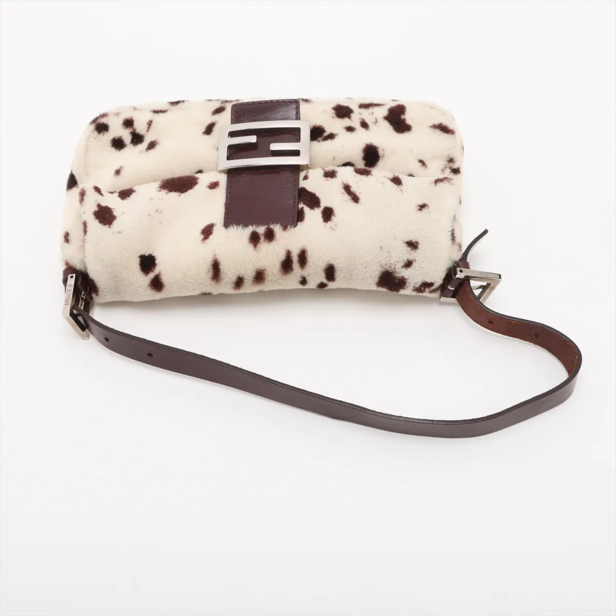 [Individually wrapped] Fendi Mamma Bucket Harako x Leather Shoulder Bag White x Brown 26424 — view 5