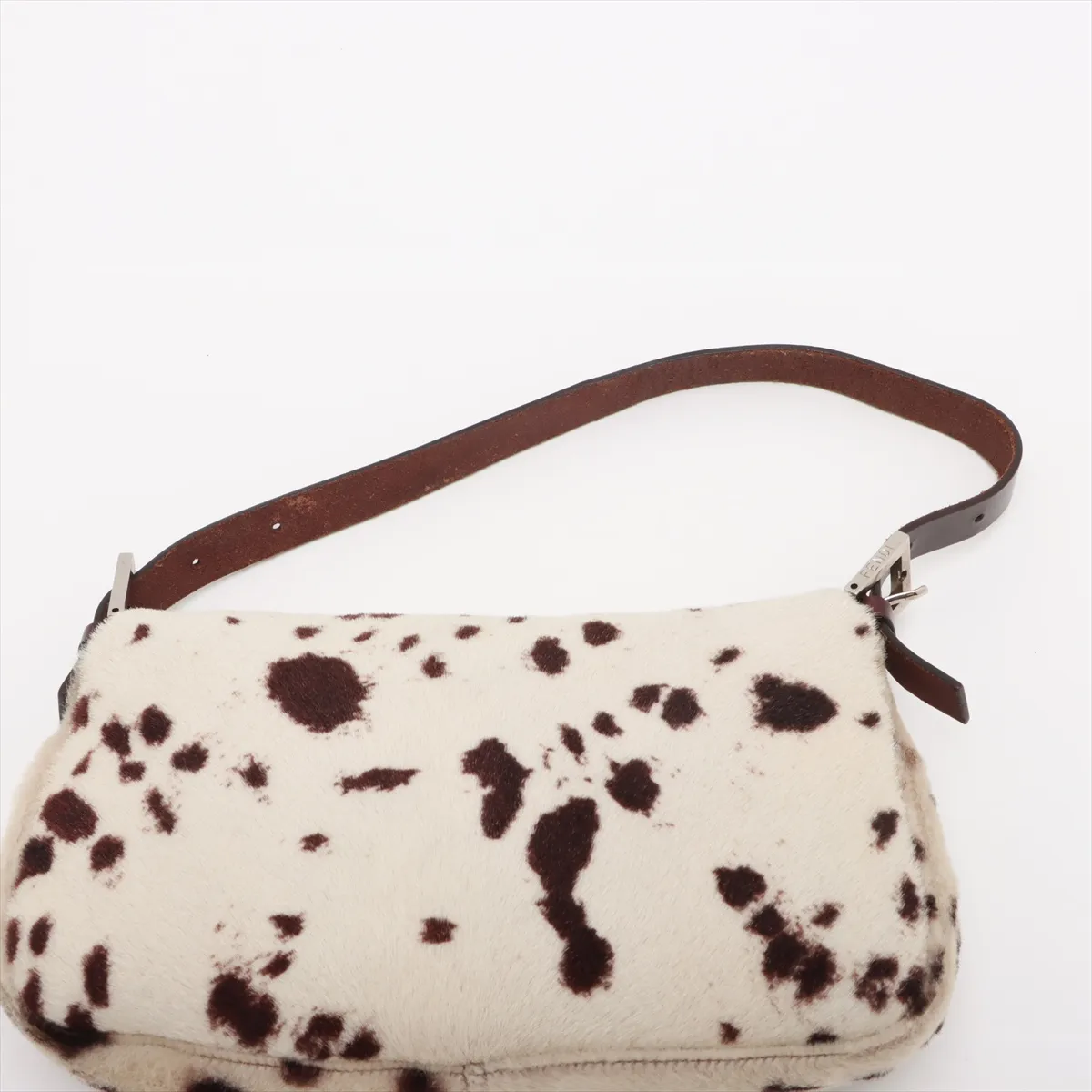 [Individually wrapped] Fendi Mamma Bucket Harako x Leather Shoulder Bag White x Brown 26424 — view 6