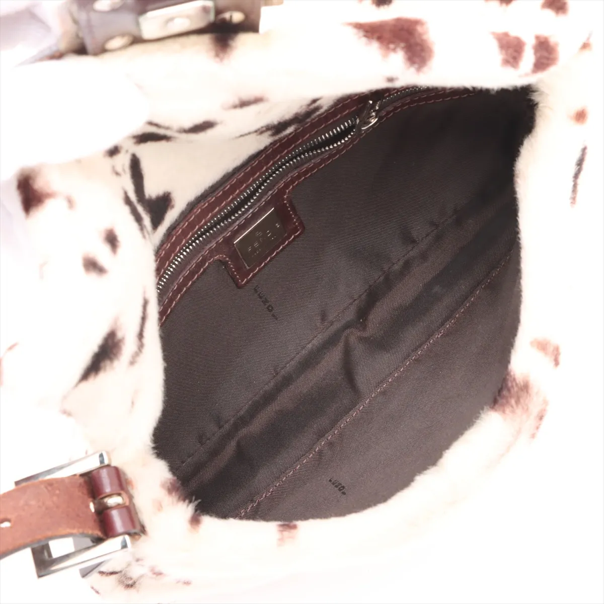 [Individually wrapped] Fendi Mamma Bucket Harako x Leather Shoulder Bag White x Brown 26424 — view 7