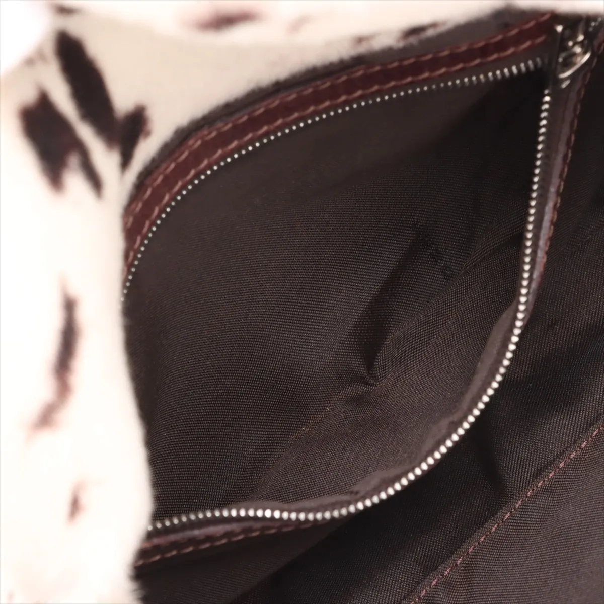 [Individually wrapped] Fendi Mamma Bucket Harako x Leather Shoulder Bag White x Brown 26424 — view 8