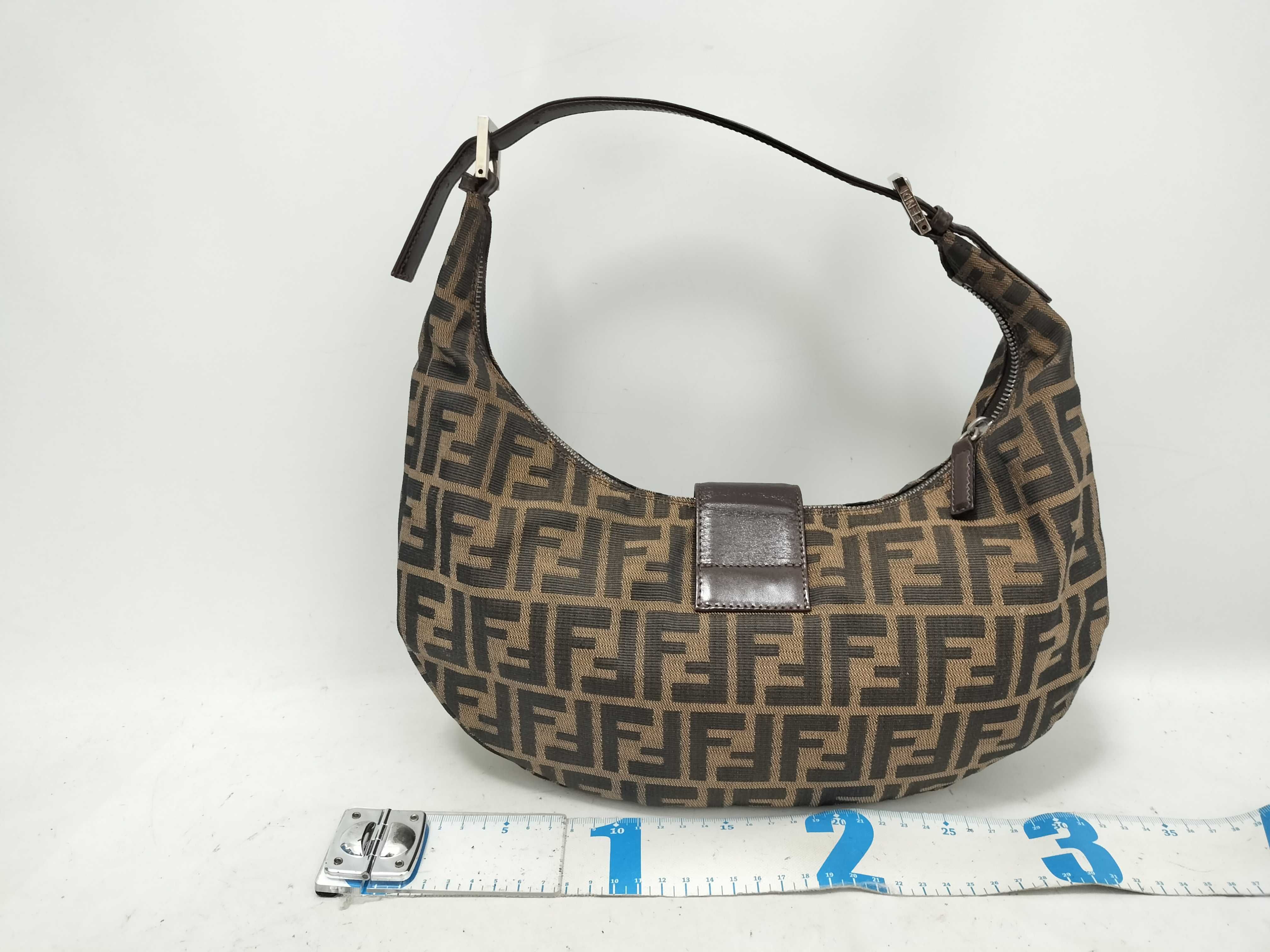 Zucca Pattern Zucca Mamma Bucket Canvas x Leather Silver Hardware Shoulder Bag — view 2