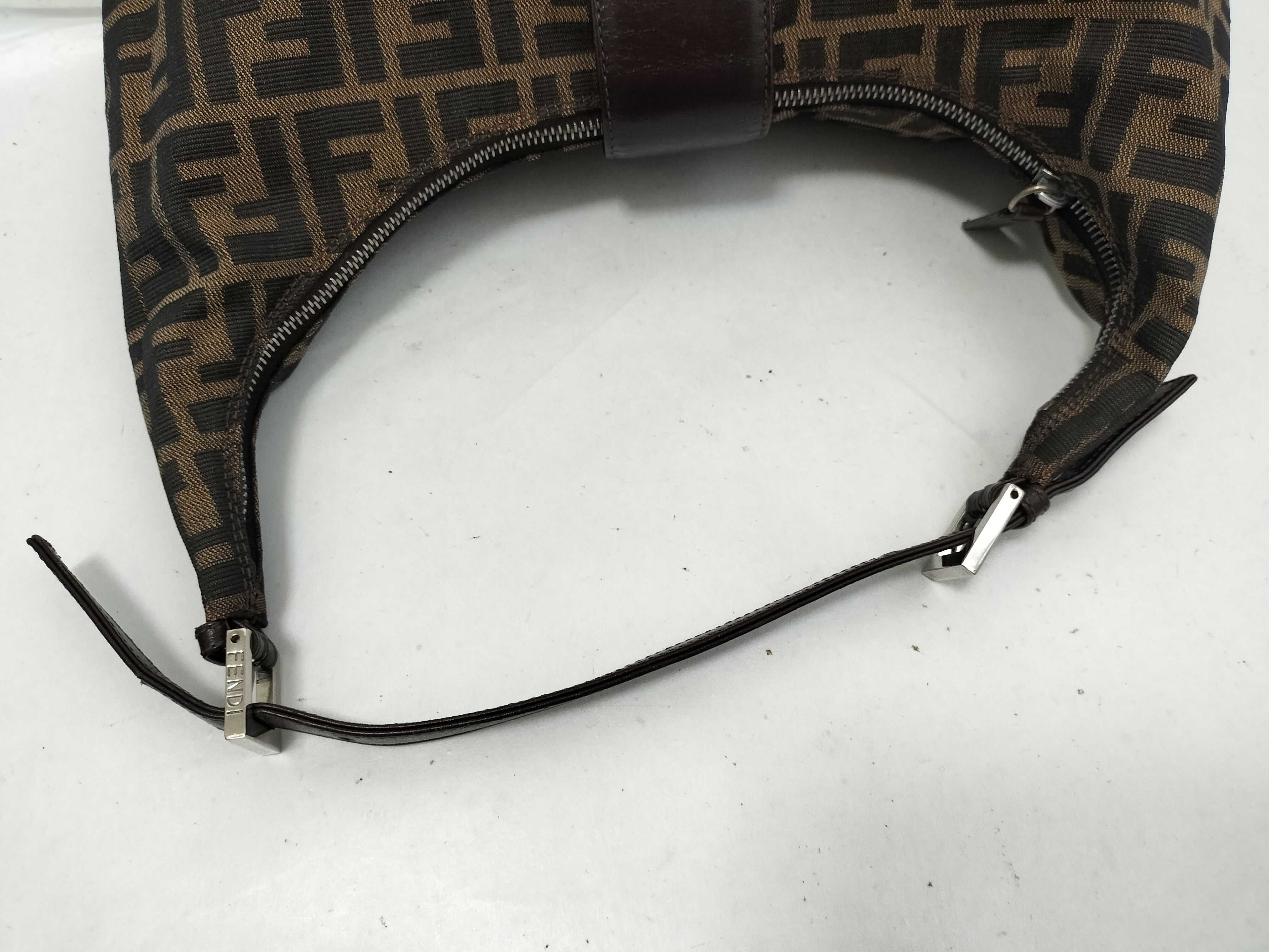 Zucca Pattern Zucca Mamma Bucket Canvas x Leather Silver Hardware Shoulder Bag — view 3