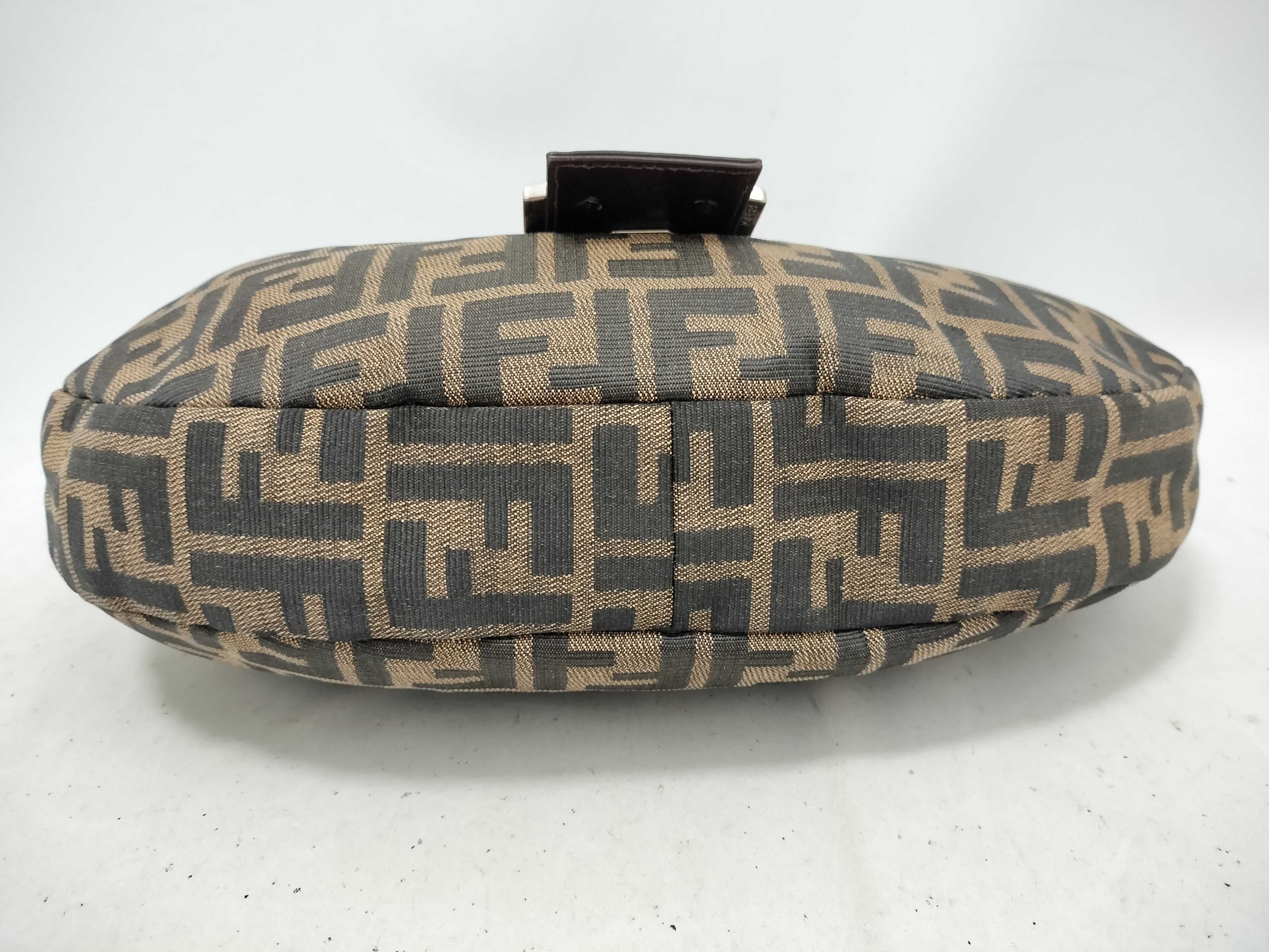 Zucca Pattern Zucca Mamma Bucket Canvas x Leather Silver Hardware Shoulder Bag — view 8