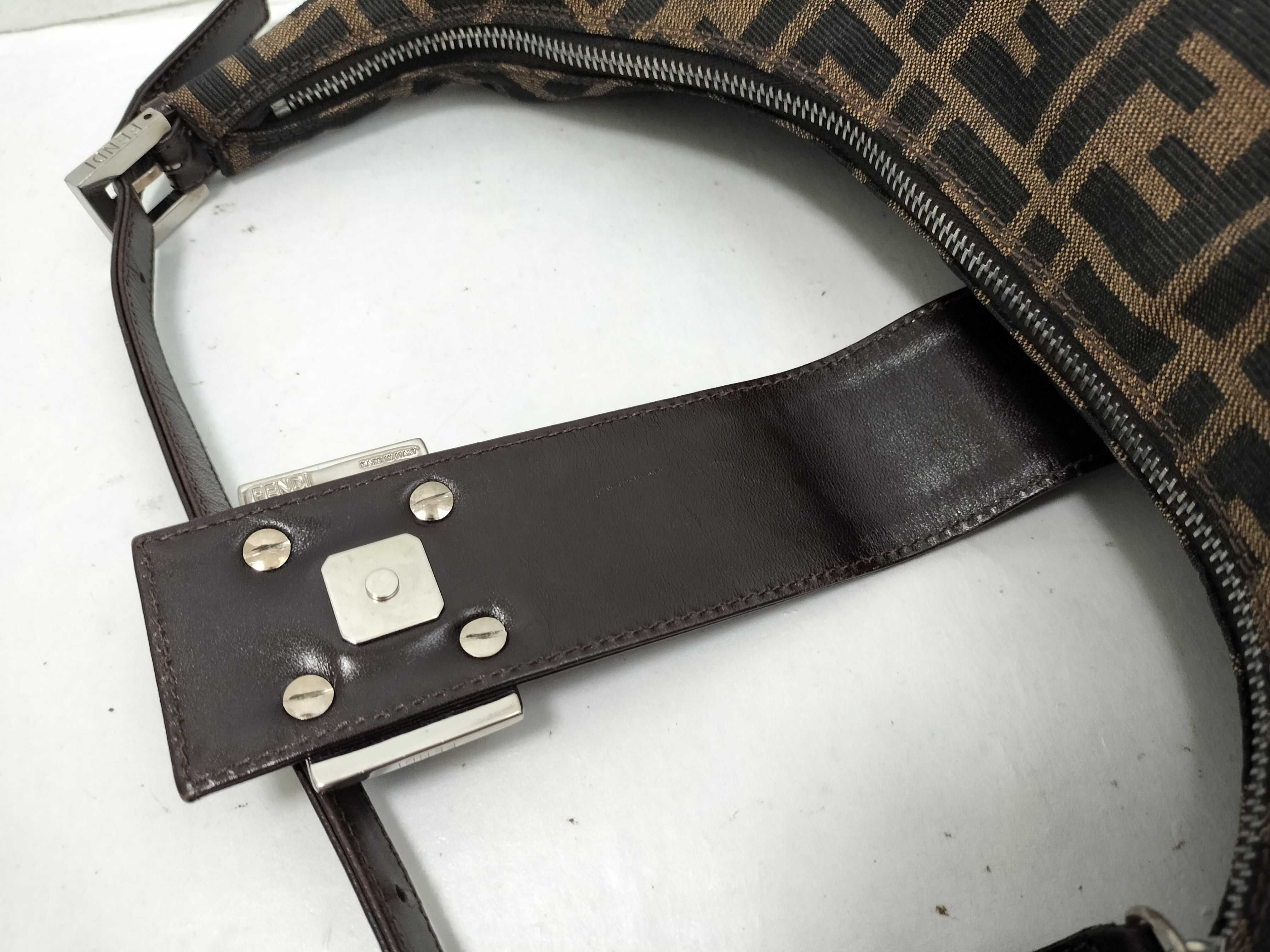 Zucca Pattern Zucca Mamma Bucket Canvas x Leather Silver Hardware Shoulder Bag — view 9
