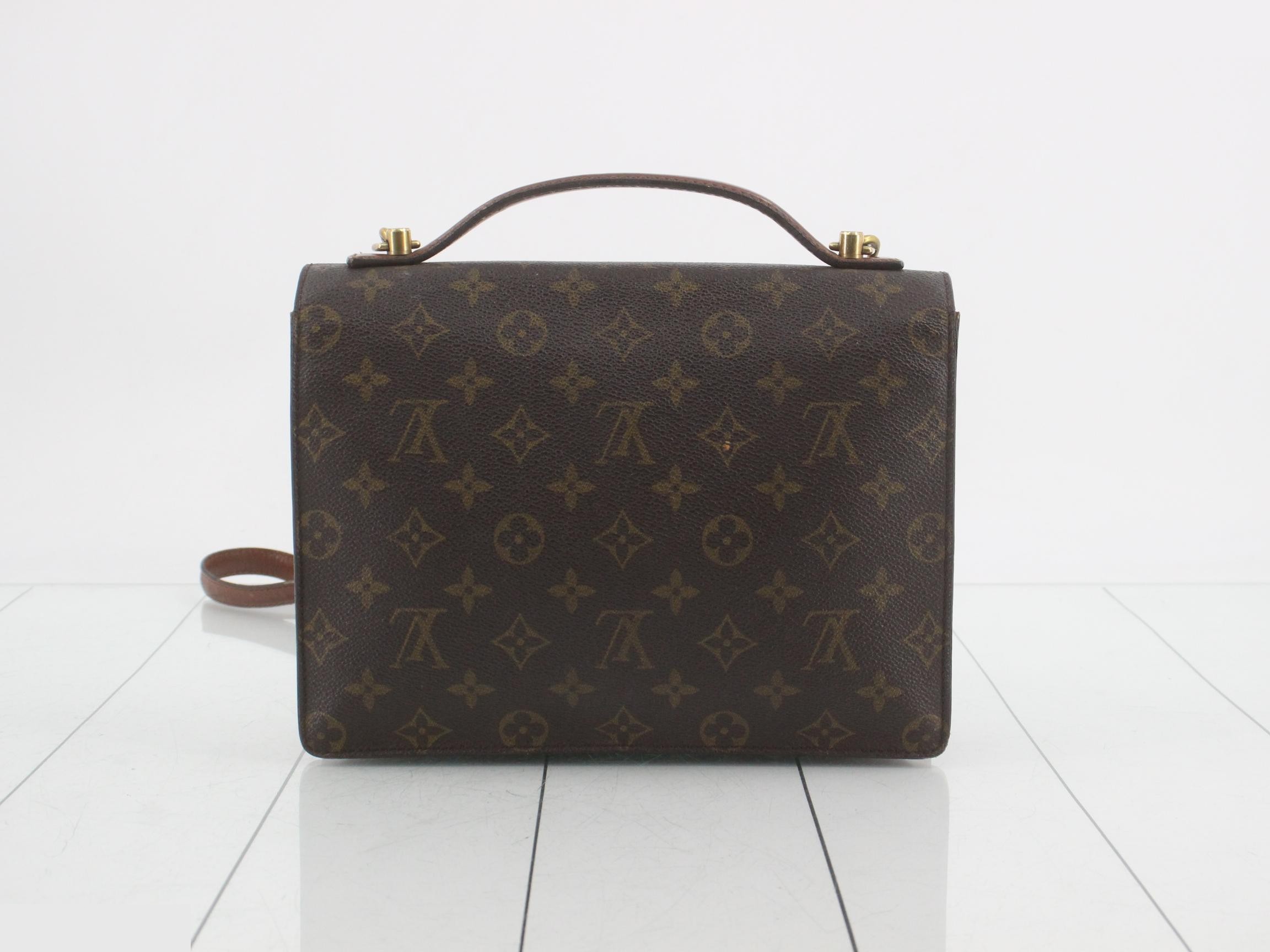 Monceau handbag with strap, Monogram, brown. — view 2