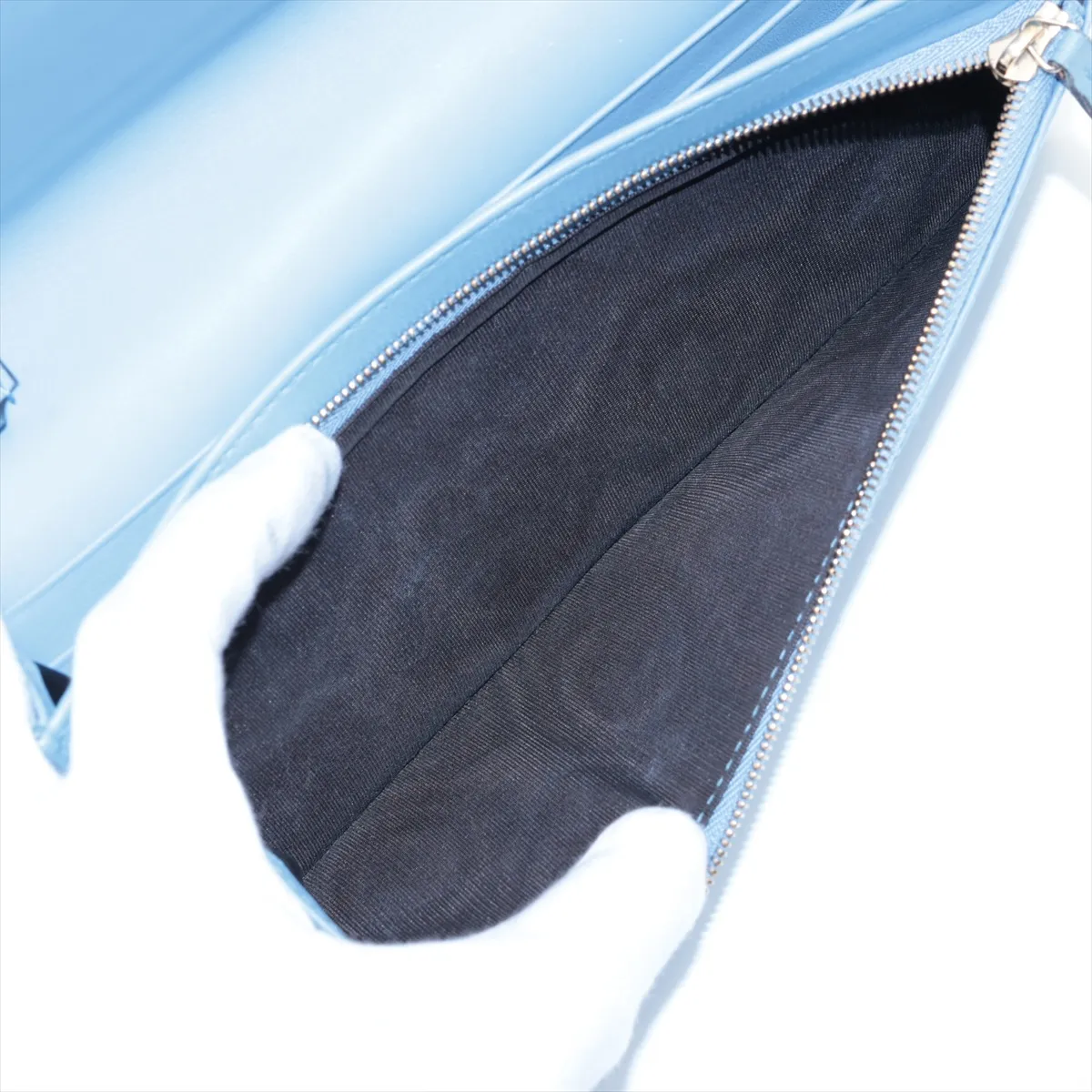 Microguccissima 466507 Leather Long Wallet, Blue, with G mark. — view 6
