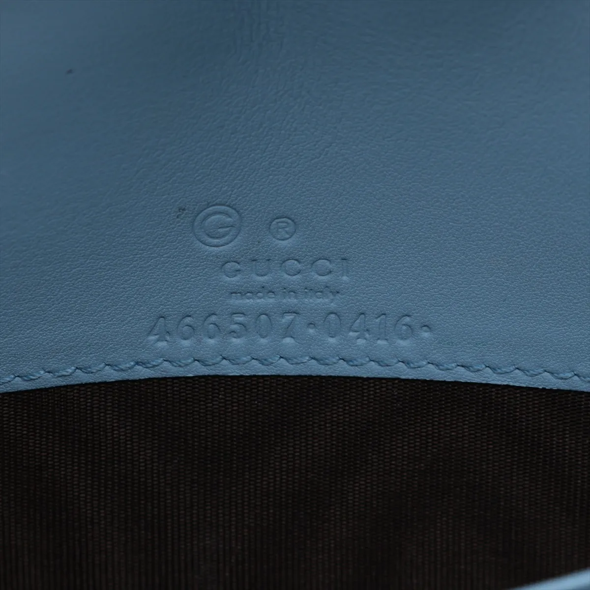 Microguccissima 466507 Leather Long Wallet, Blue, with G mark. — view 7