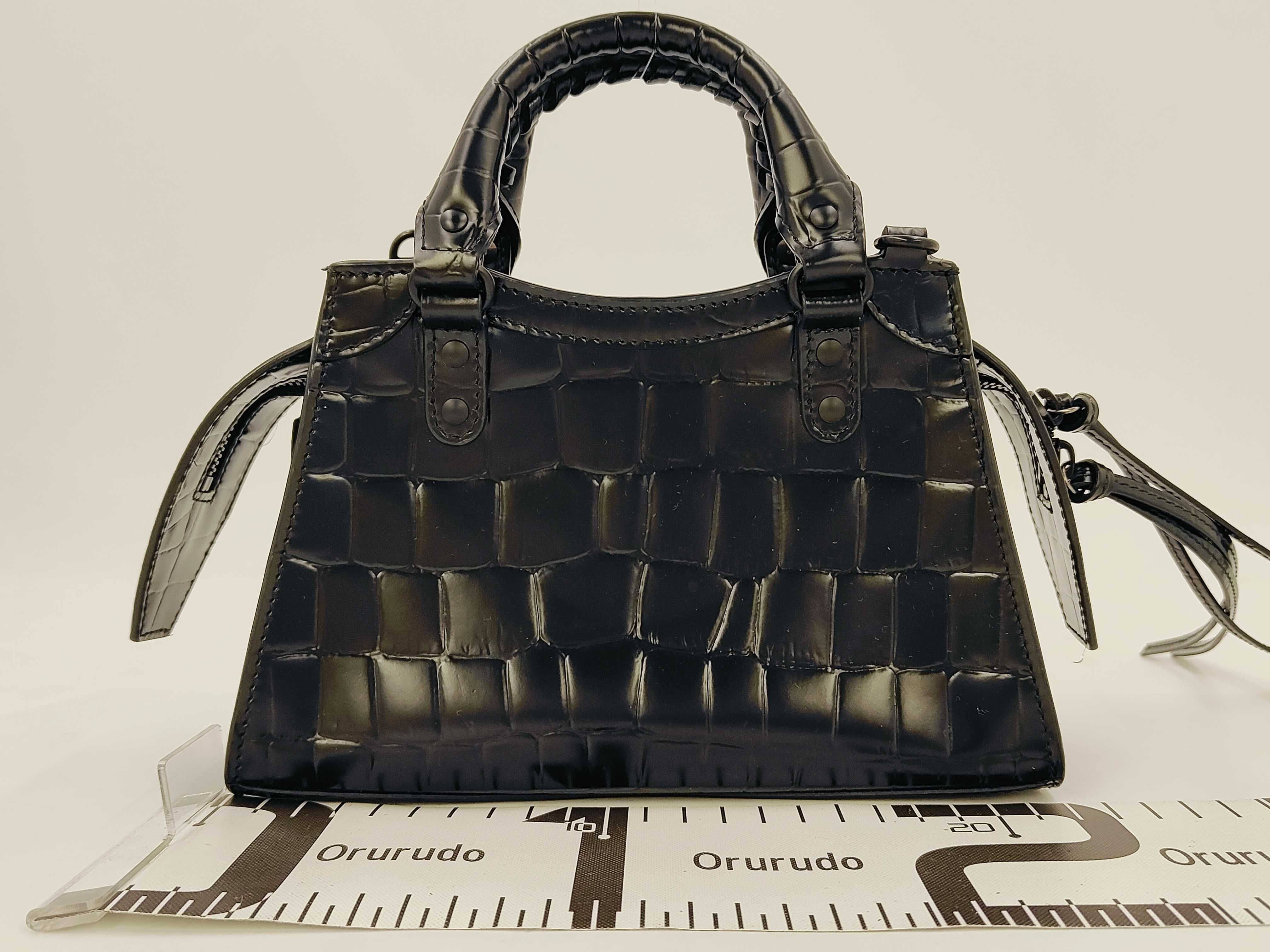 638524 Neo Classic City Mini XS Crocodile Embossed Black Shoulder Bag with Shoulder Strap — view 2
