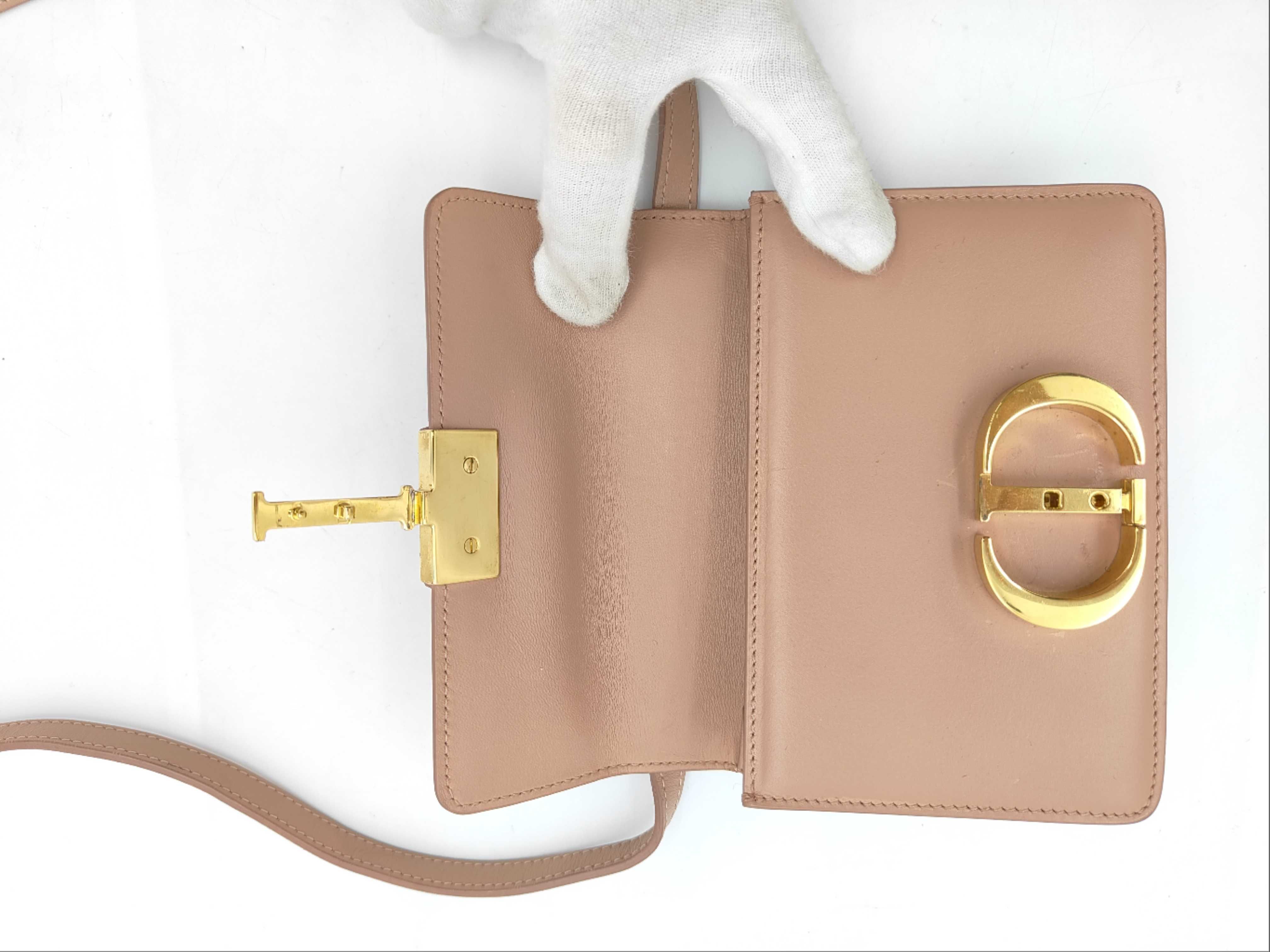 Leather CD Logo Montaigne Shoulder Bag Pink Shoulder Bag — view 8
