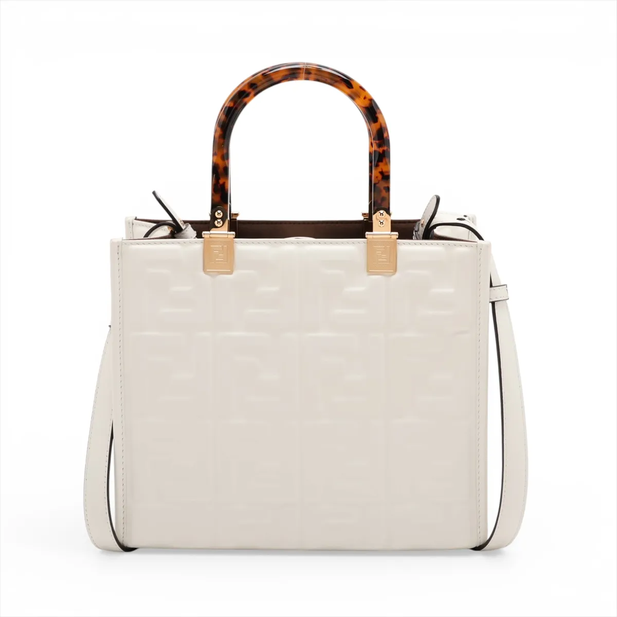 Zucca Sunshine Small Leather 2-Way Handbag, White 8BH394 — view 2