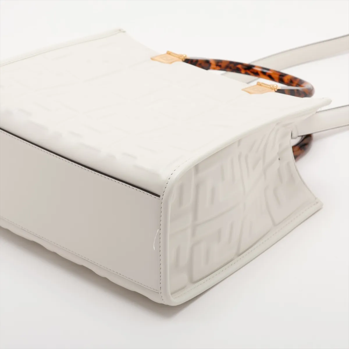 Zucca Sunshine Small Leather 2-Way Handbag, White 8BH394 — view 3