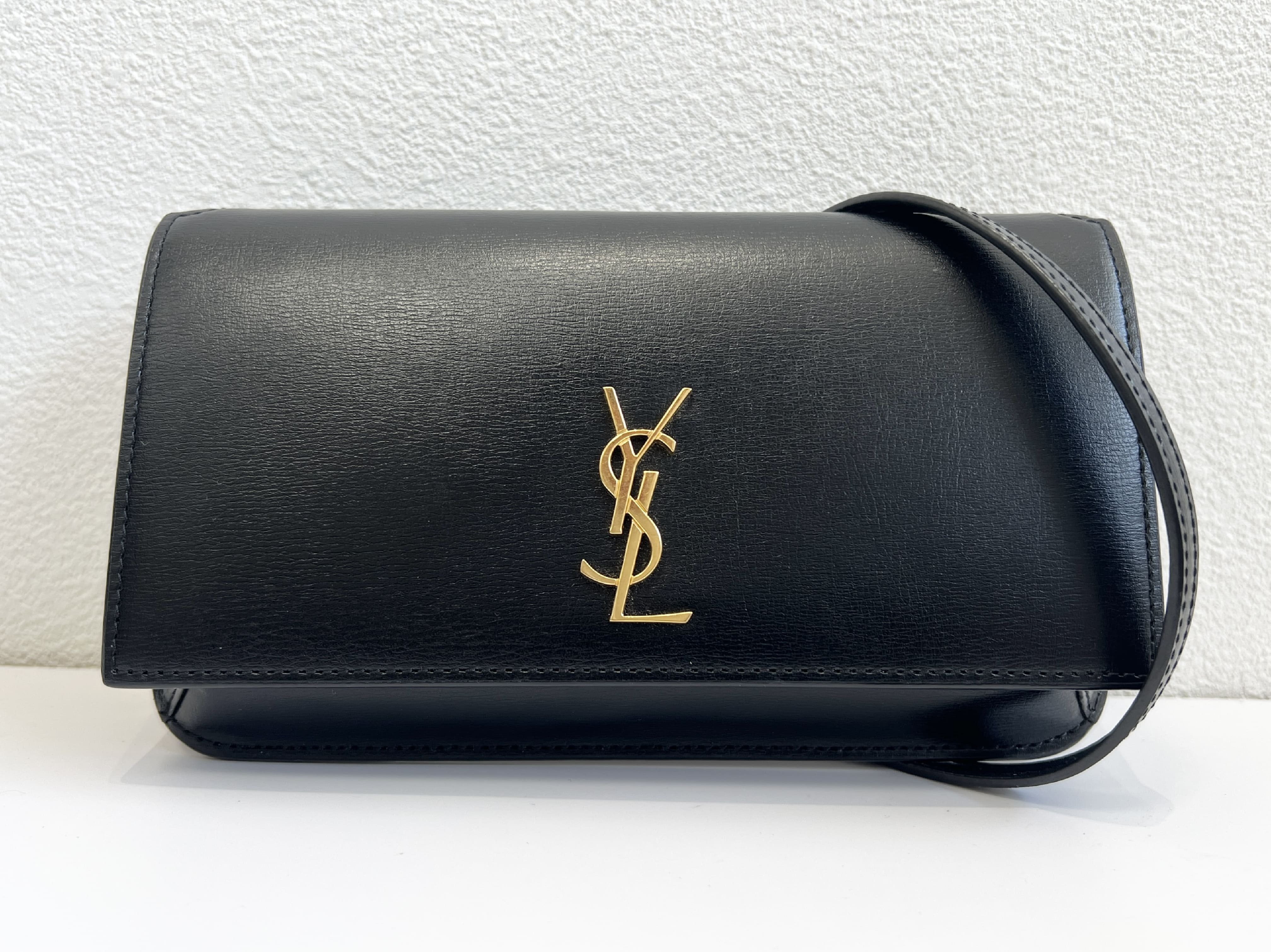 Cassandra Logo Leather Chain Shoulder Bag — view 2