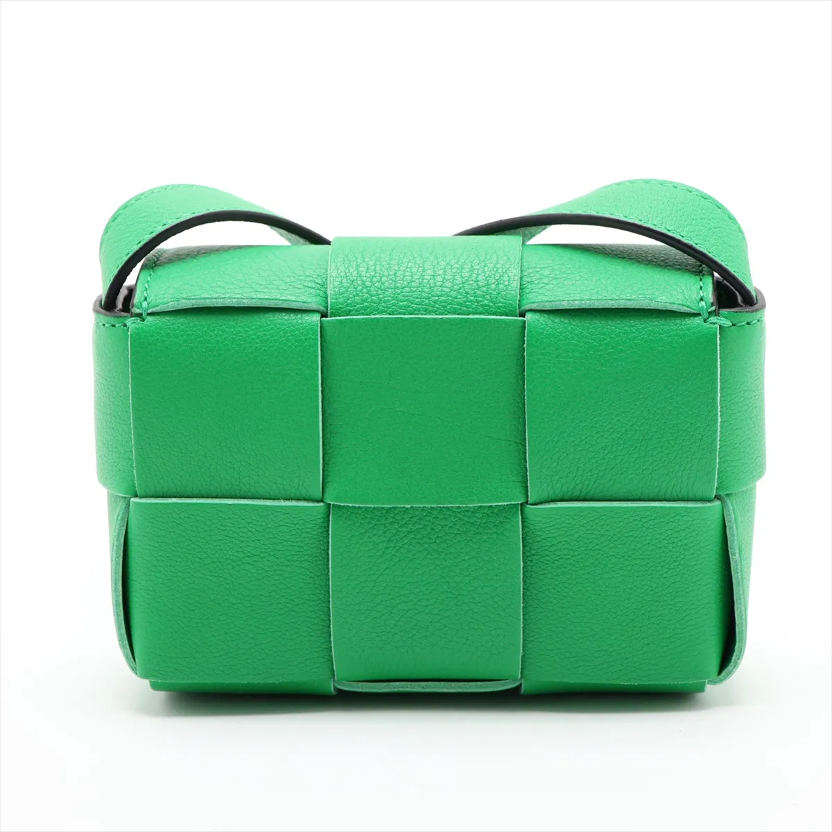 Mini Cassette Leather Shoulder Bag, Green — view 2