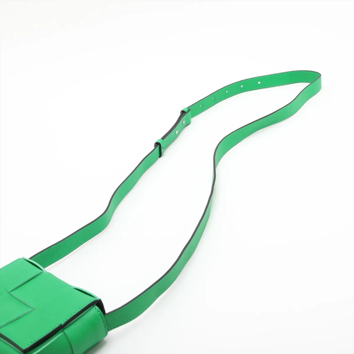 Mini Cassette Leather Shoulder Bag, Green — view 5