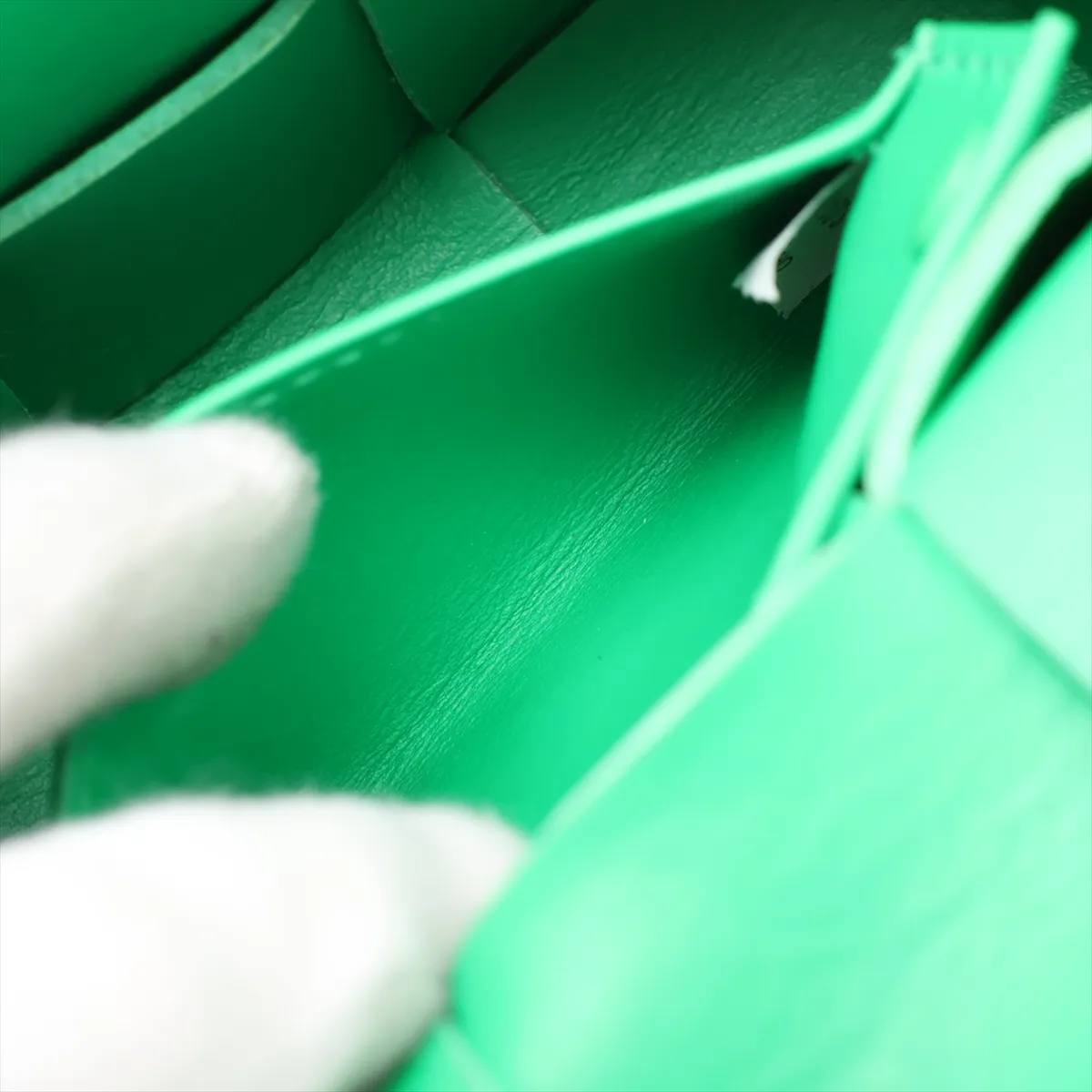 Mini Cassette Leather Shoulder Bag, Green — view 7