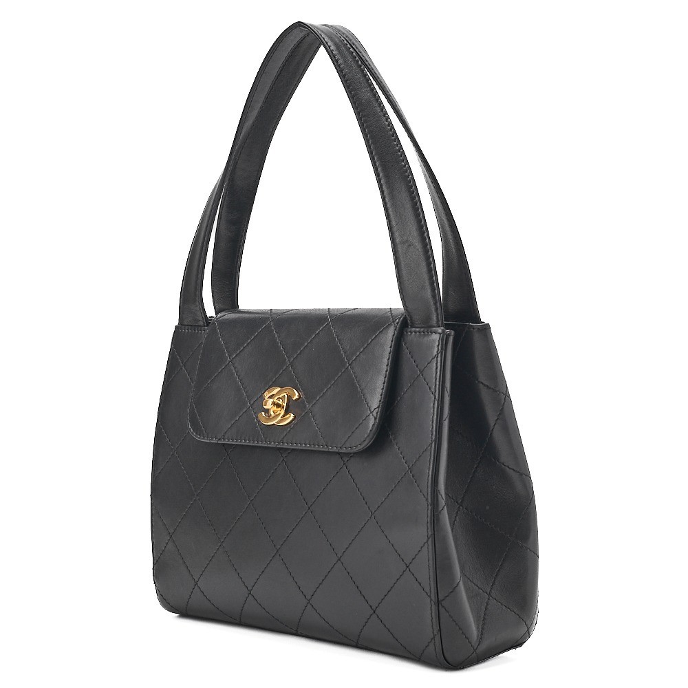 Calfskin Matelassé Mini Handbag, Black, Gold Hardware, Serial Number 5 — view 3