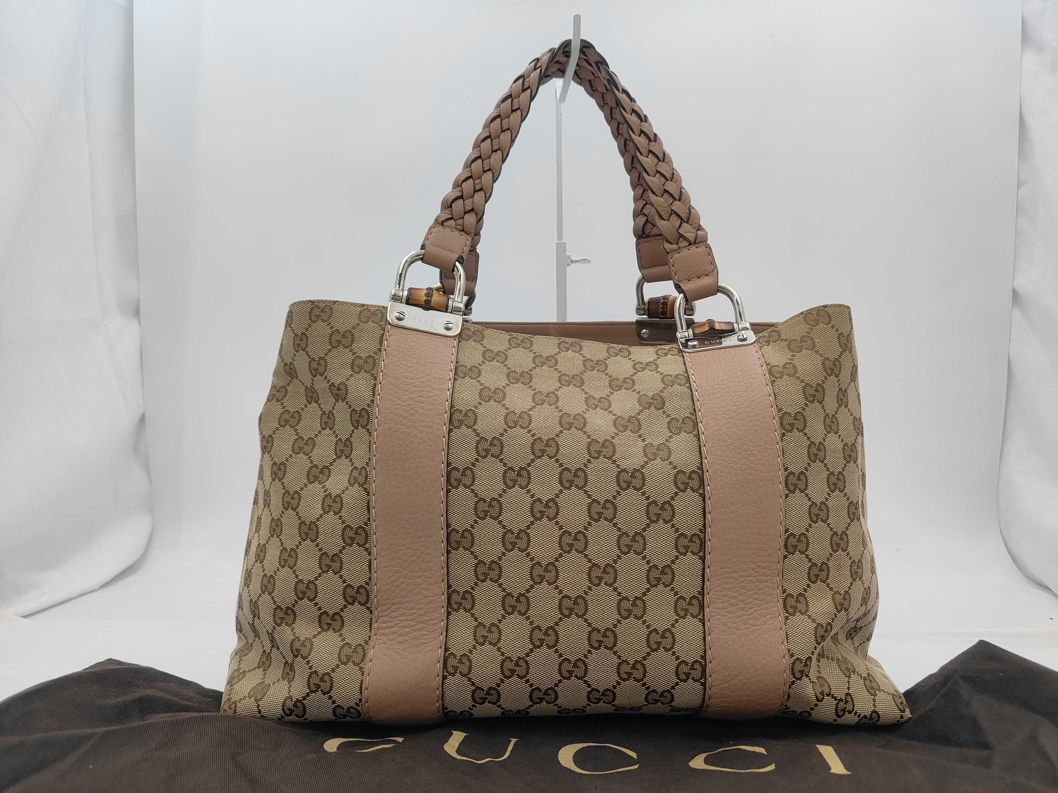 GG Canvas Bamboo Rivet Tote Bag (Handbag)