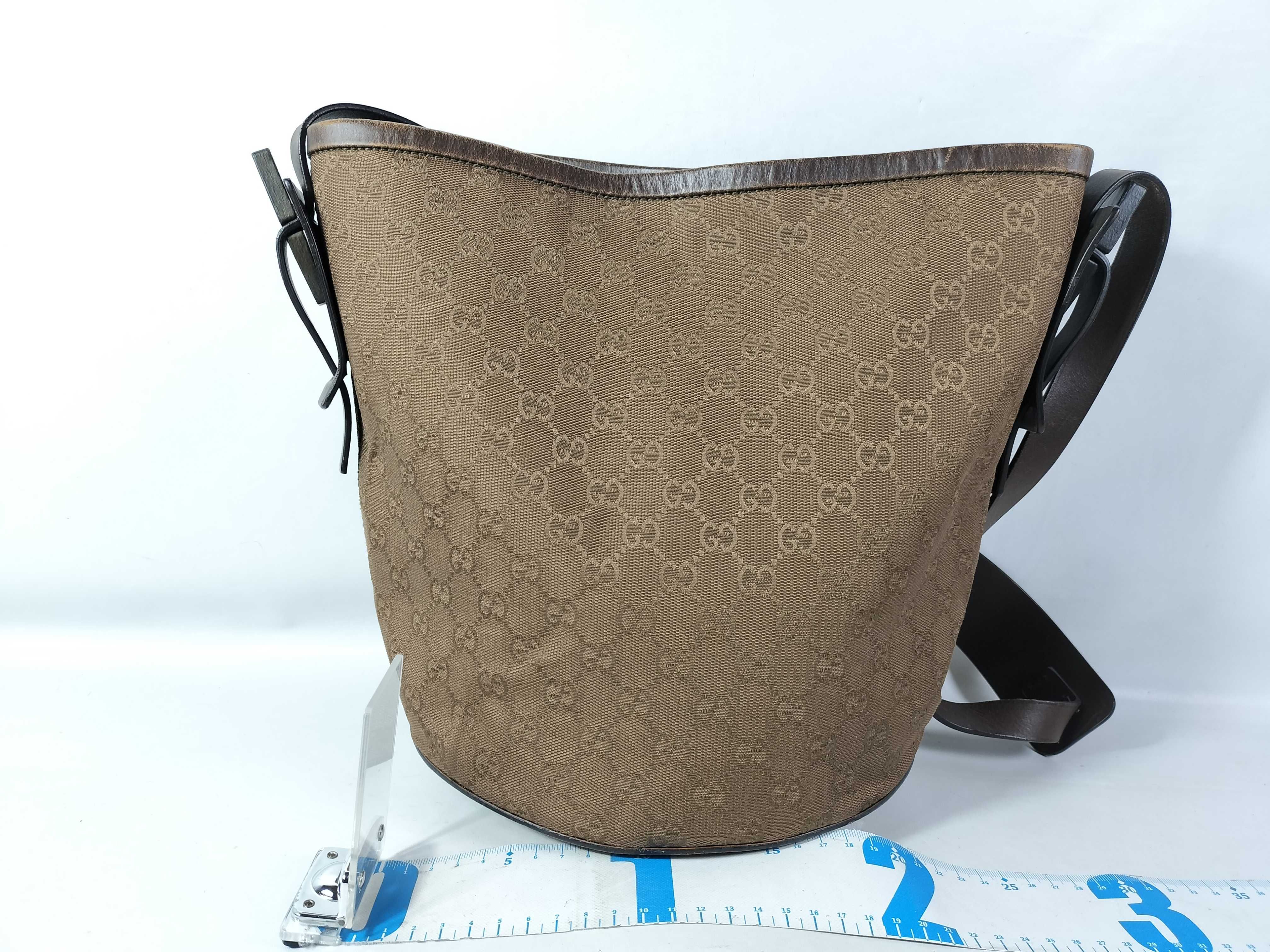 GG Canvas Shoulder Bag - Leather and Canvas GG Pattern Shoulder Bag — view 2
