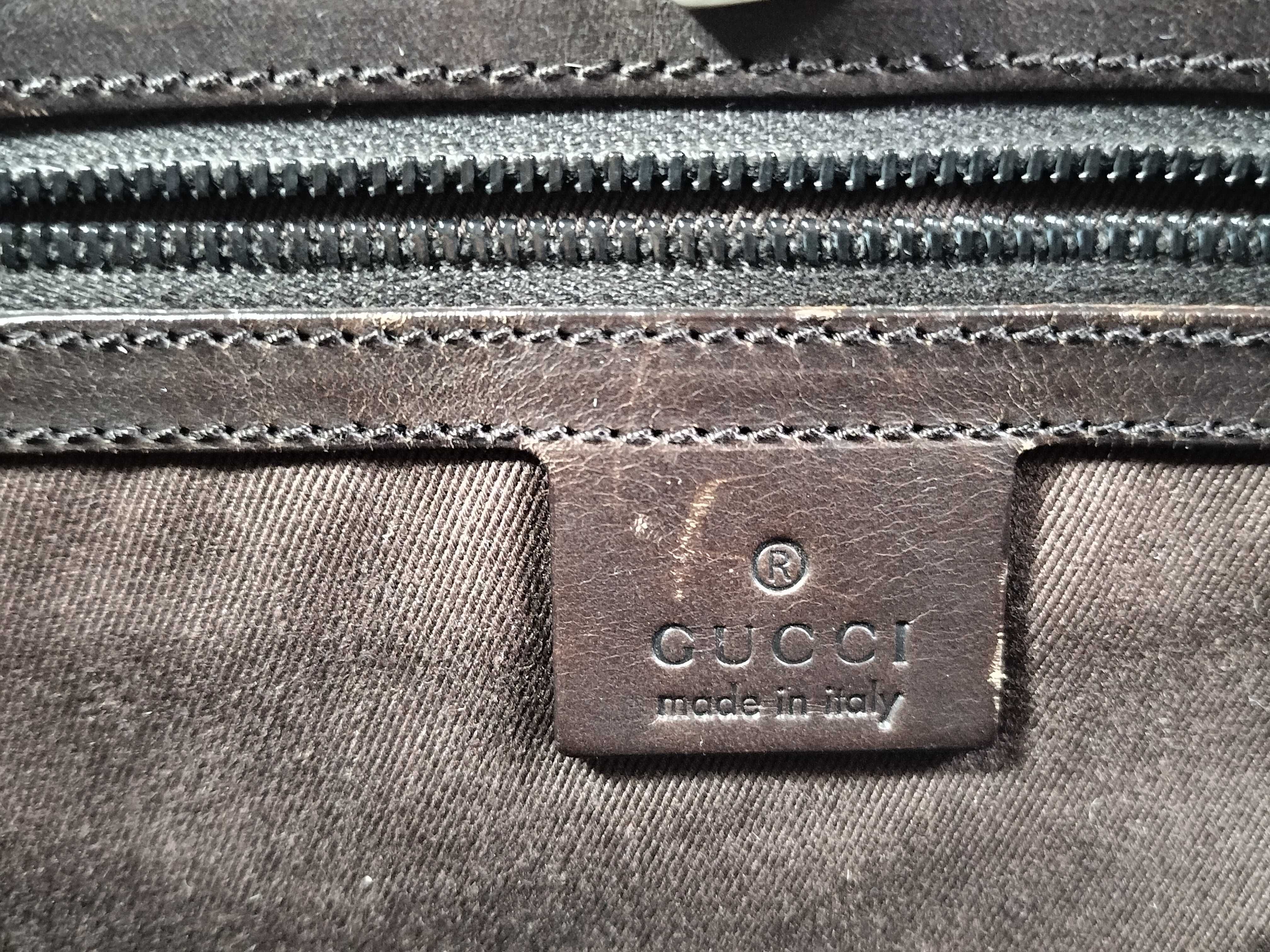 GG Canvas Shoulder Bag - Leather and Canvas GG Pattern Shoulder Bag — view 12