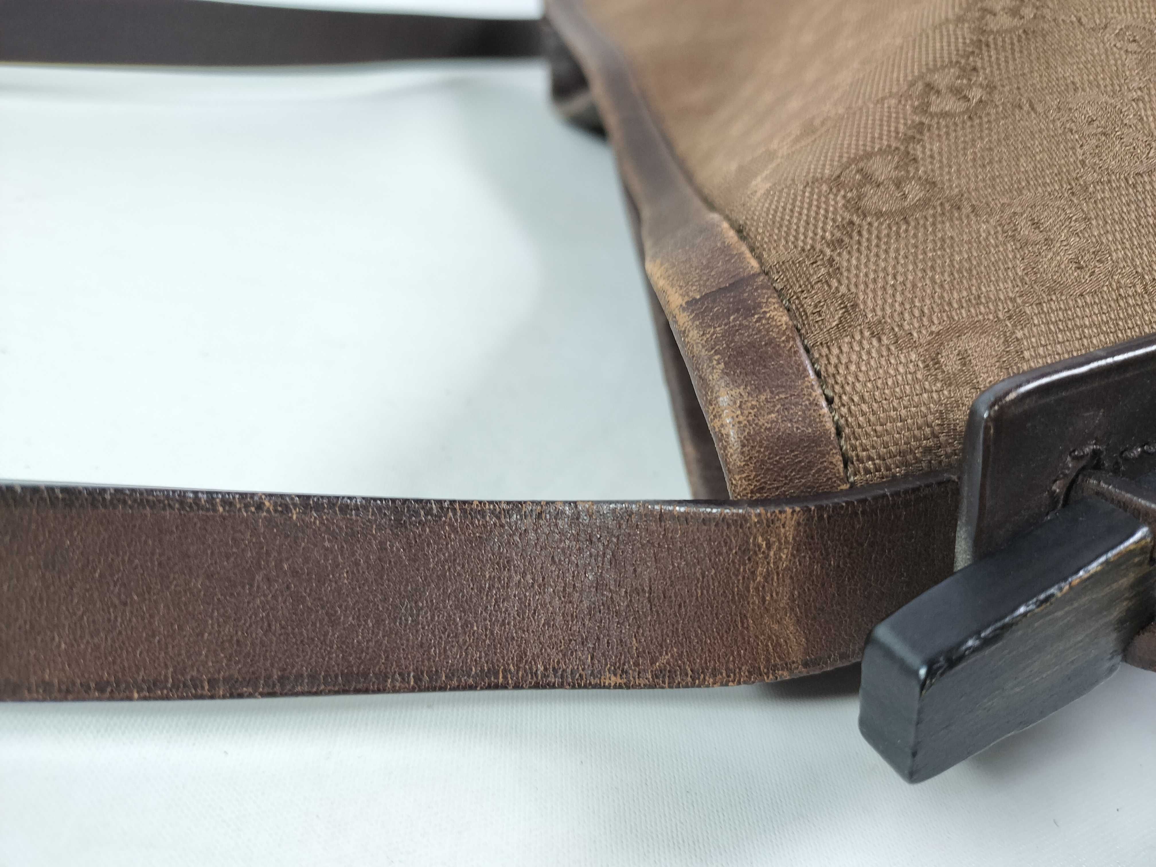 GG Canvas Shoulder Bag - Leather and Canvas GG Pattern Shoulder Bag — view 4