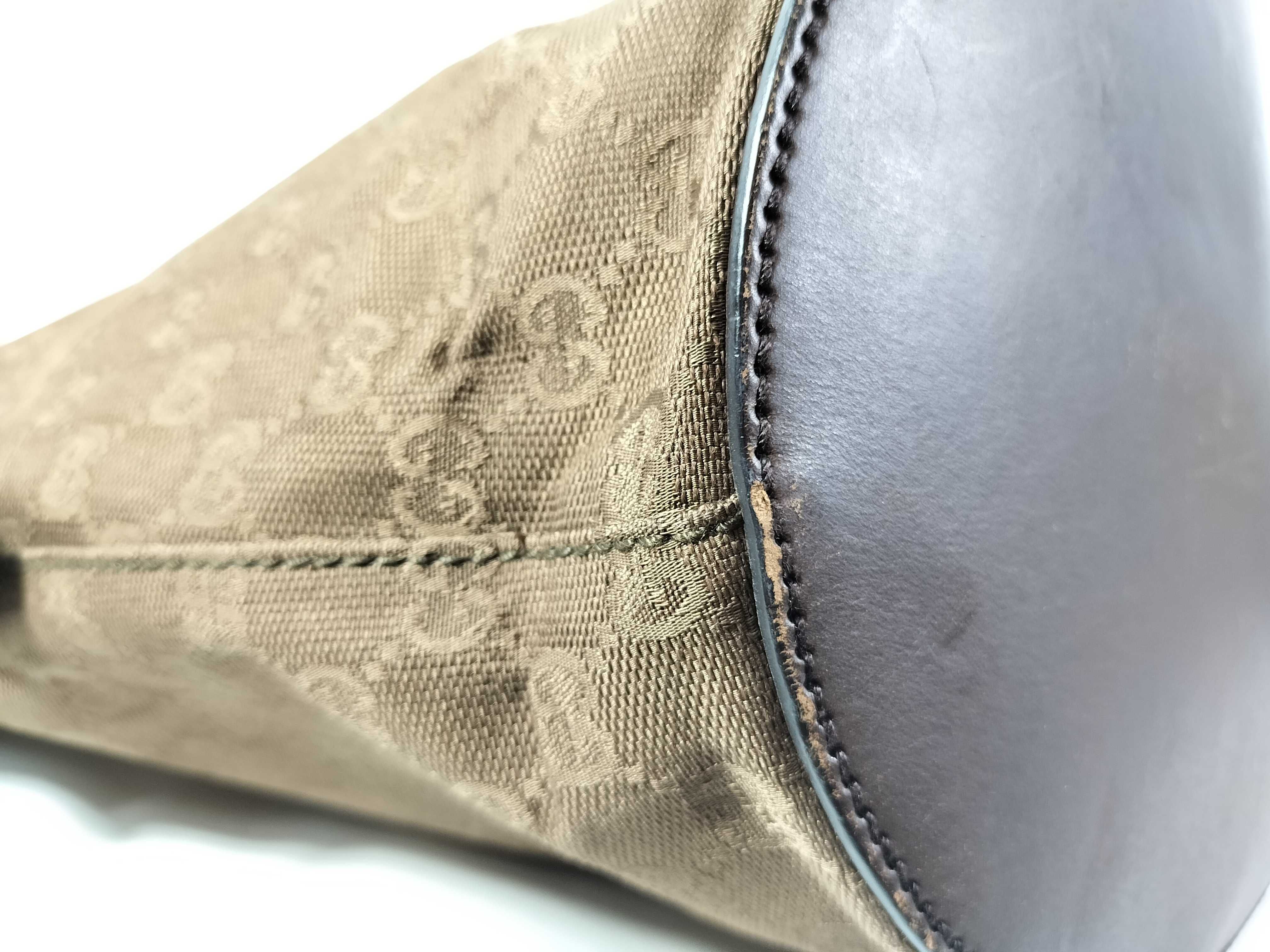 GG Canvas Shoulder Bag - Leather and Canvas GG Pattern Shoulder Bag — view 6