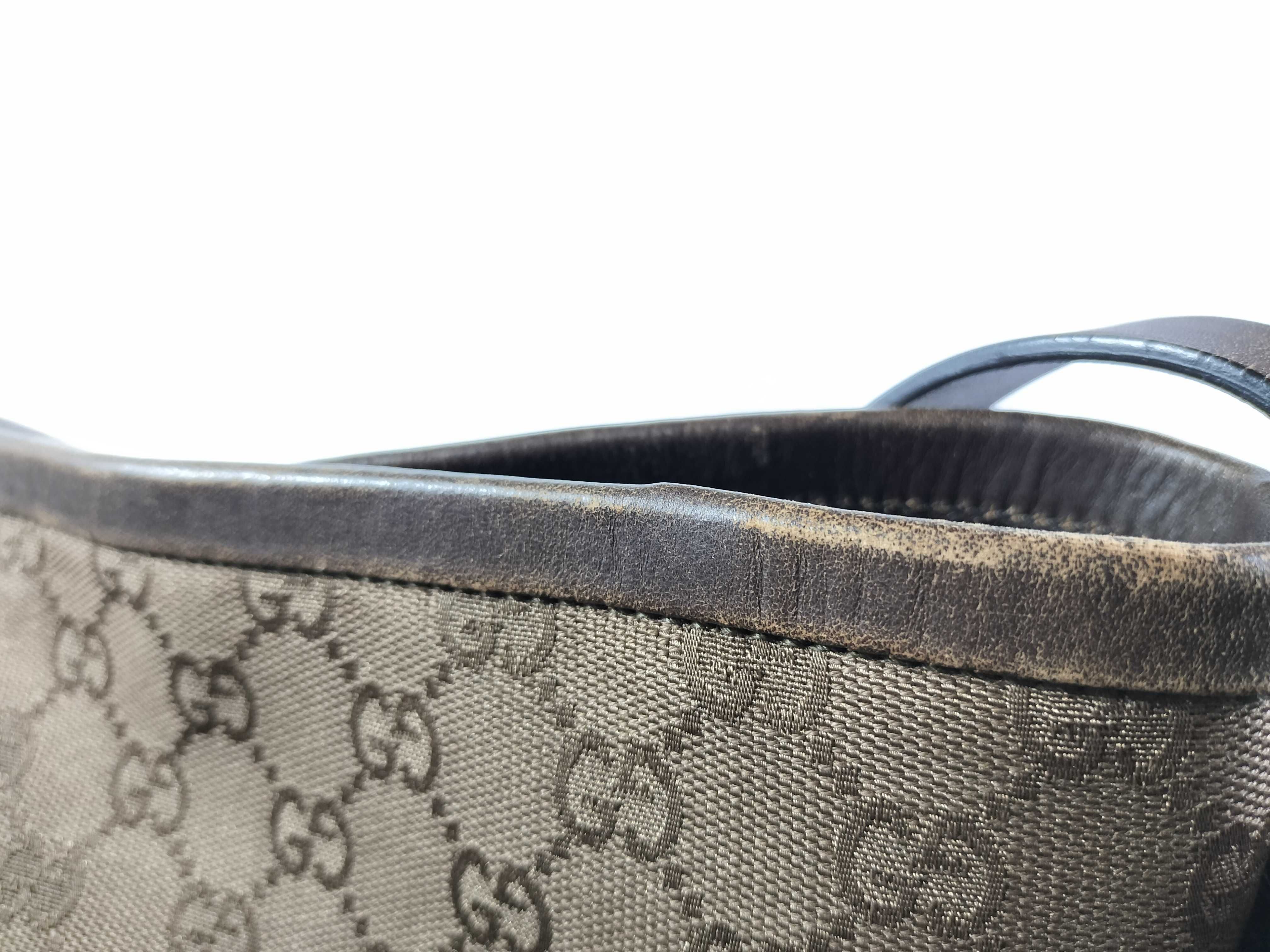 GG Canvas Shoulder Bag - Leather and Canvas GG Pattern Shoulder Bag — view 8