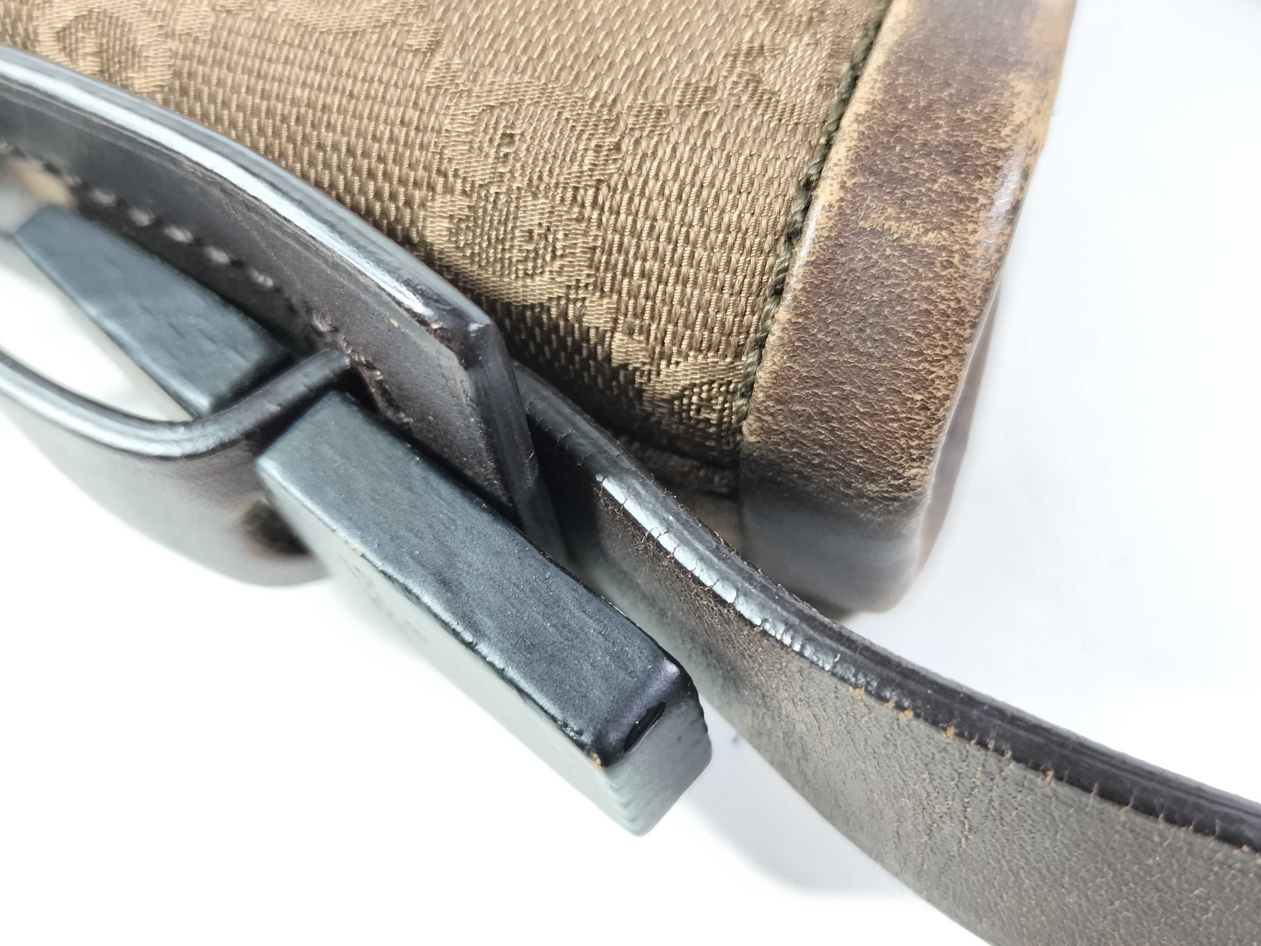 GG Canvas Shoulder Bag - Leather and Canvas GG Pattern Shoulder Bag — view 9