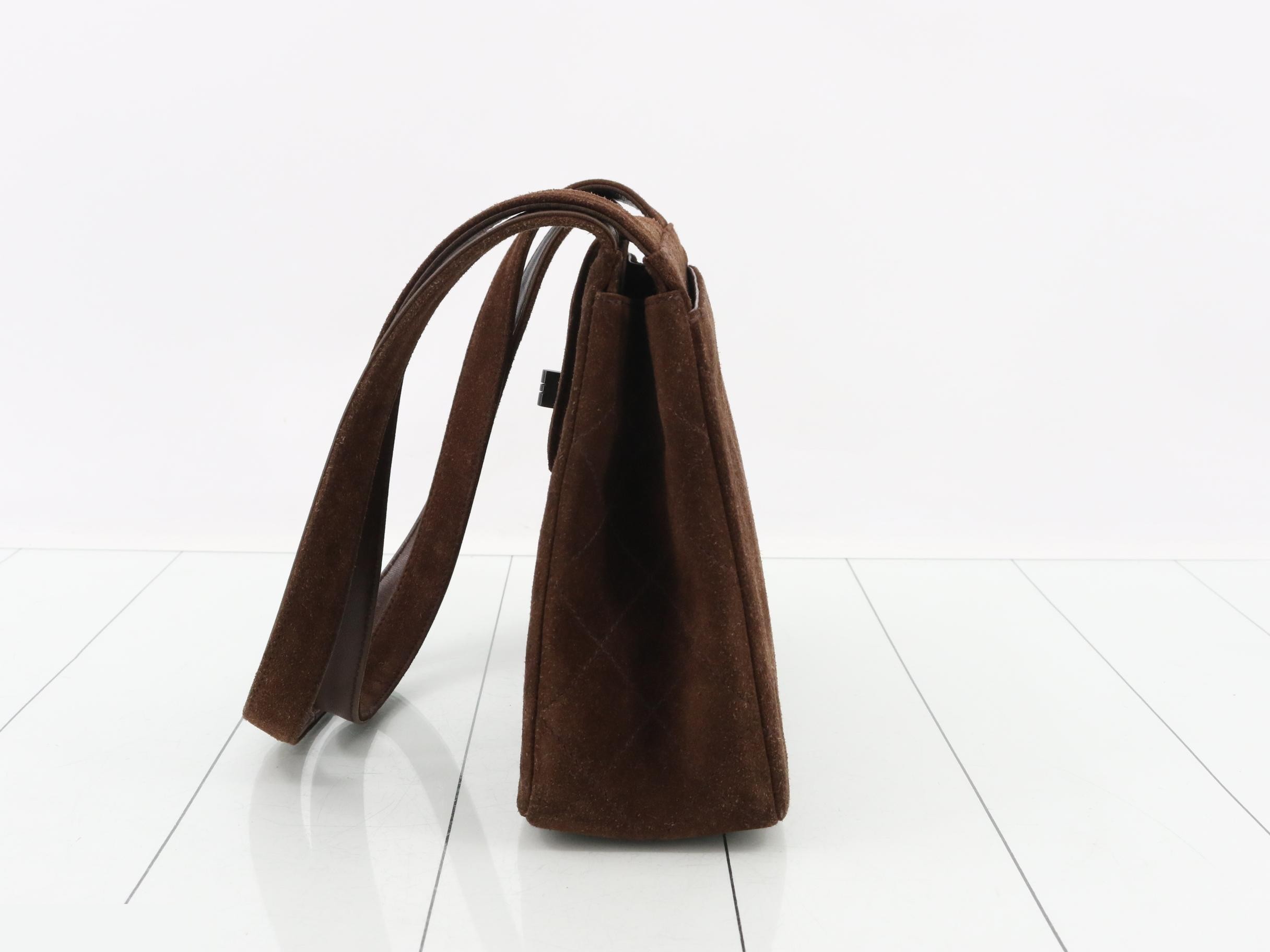 Matelassé Suede One-Shoulder Bag — view 3