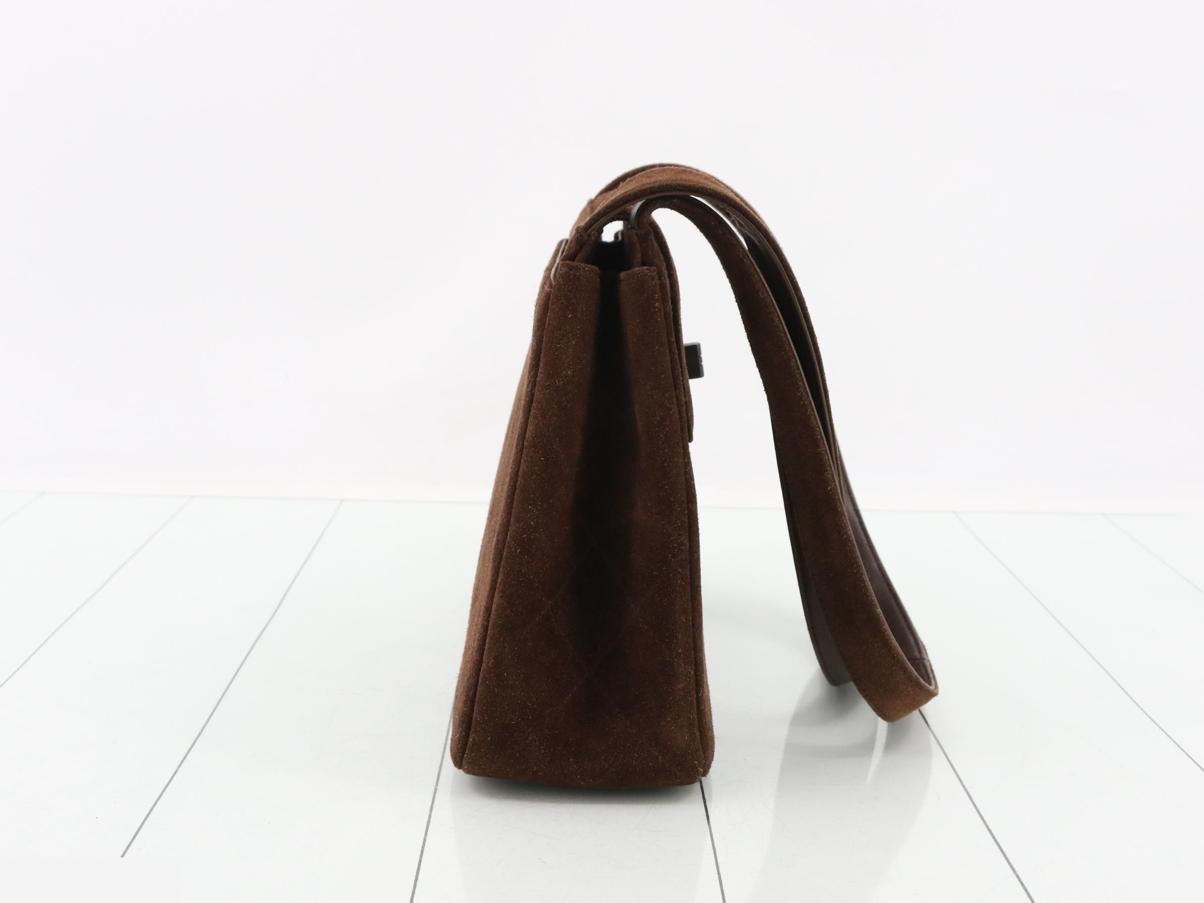 Matelassé Suede One-Shoulder Bag — view 4