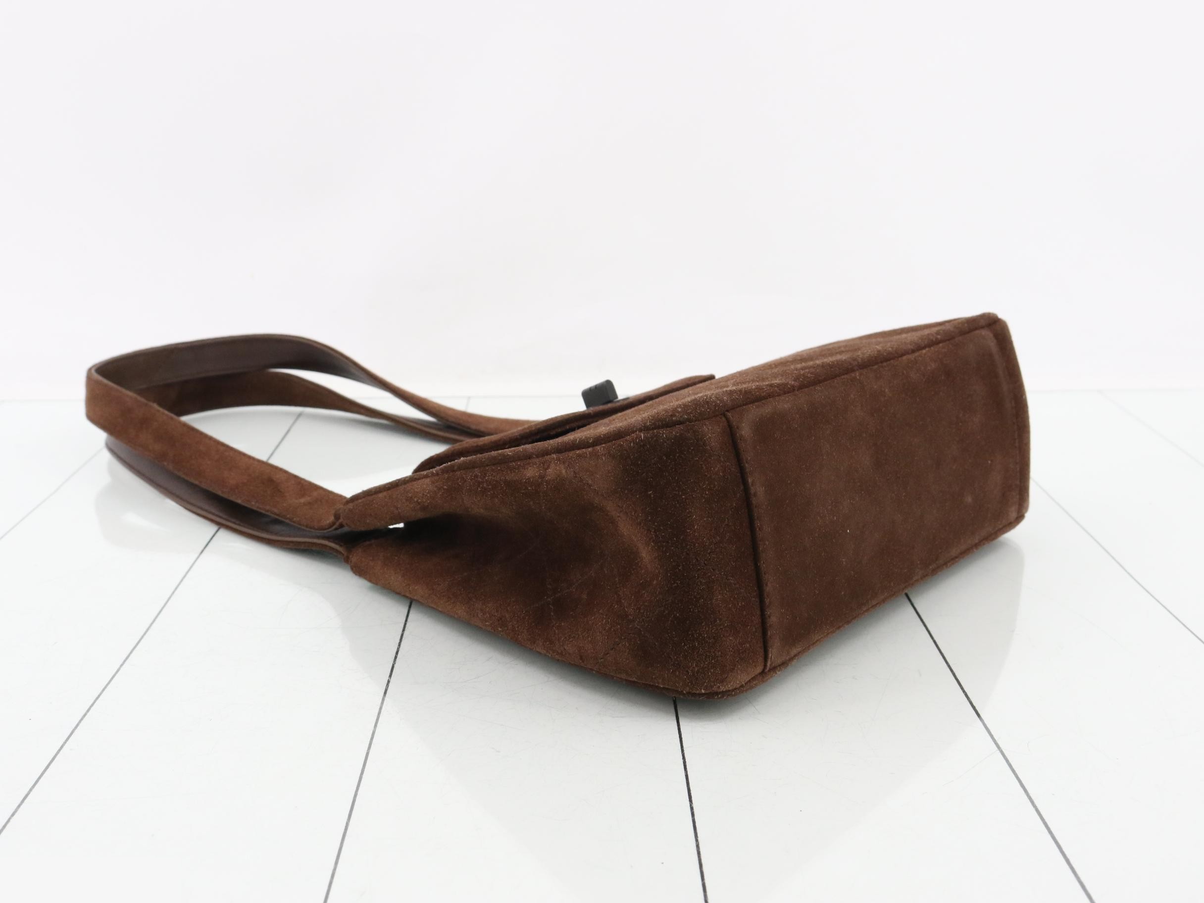 Matelassé Suede One-Shoulder Bag — view 5