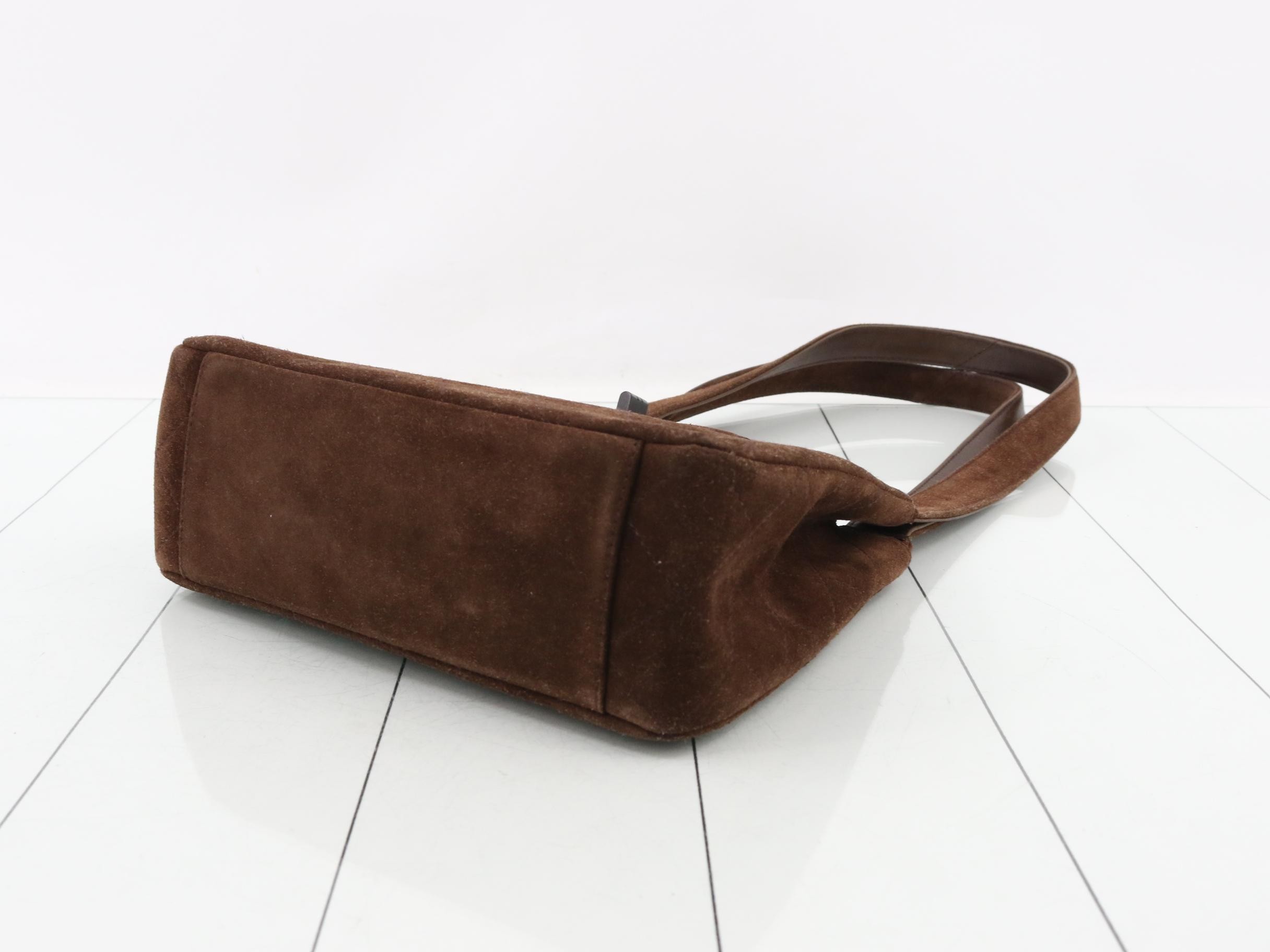 Matelassé Suede One-Shoulder Bag — view 6