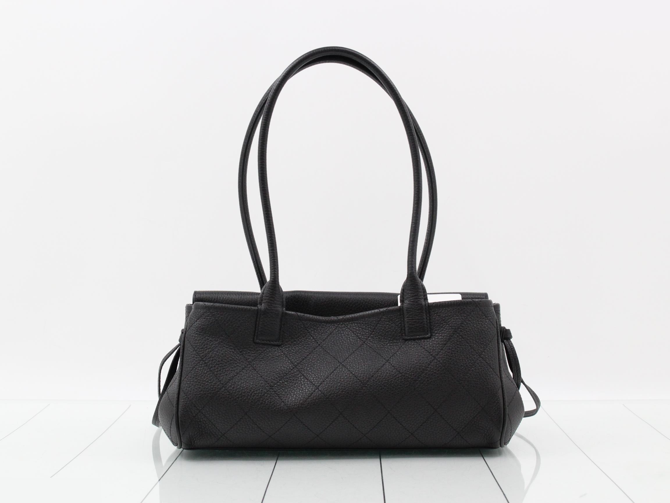 Shopping bag, small, calfskin, black — view 2