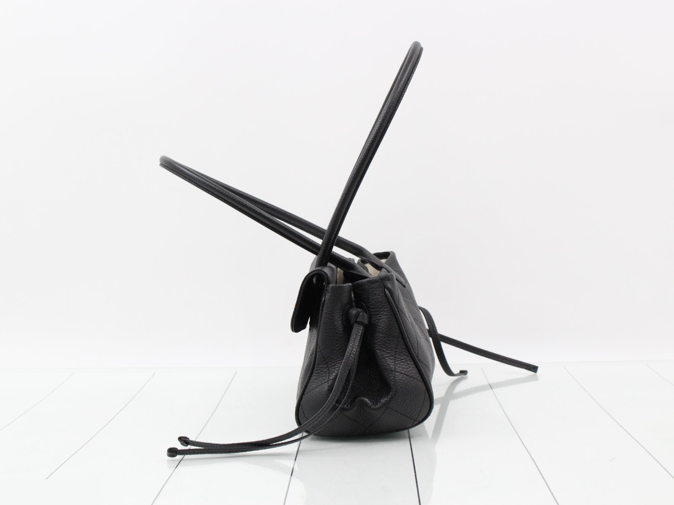Shopping bag, small, calfskin, black — view 3