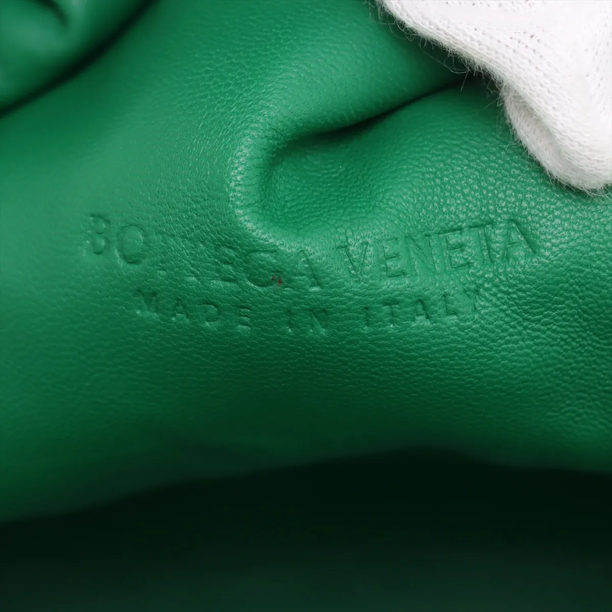 Intrecciato Leather Clutch Bag Green — view 6
