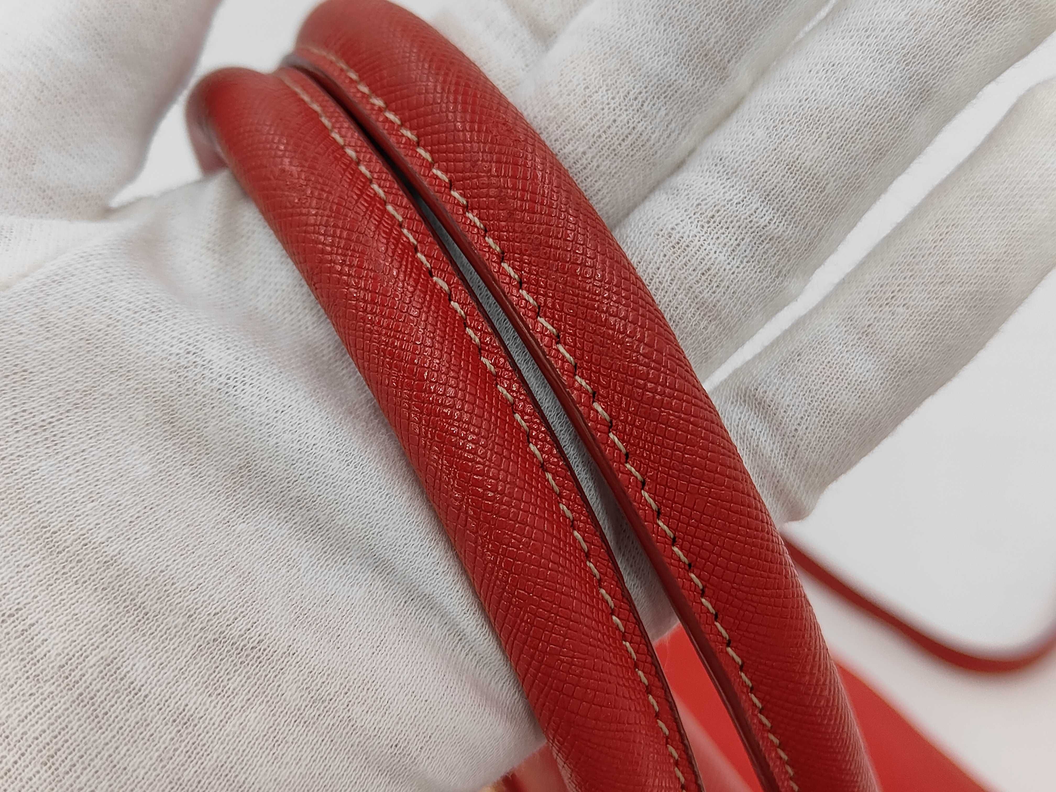 Red Tessuto Saffiano Bag Shoulder Bag — view 6