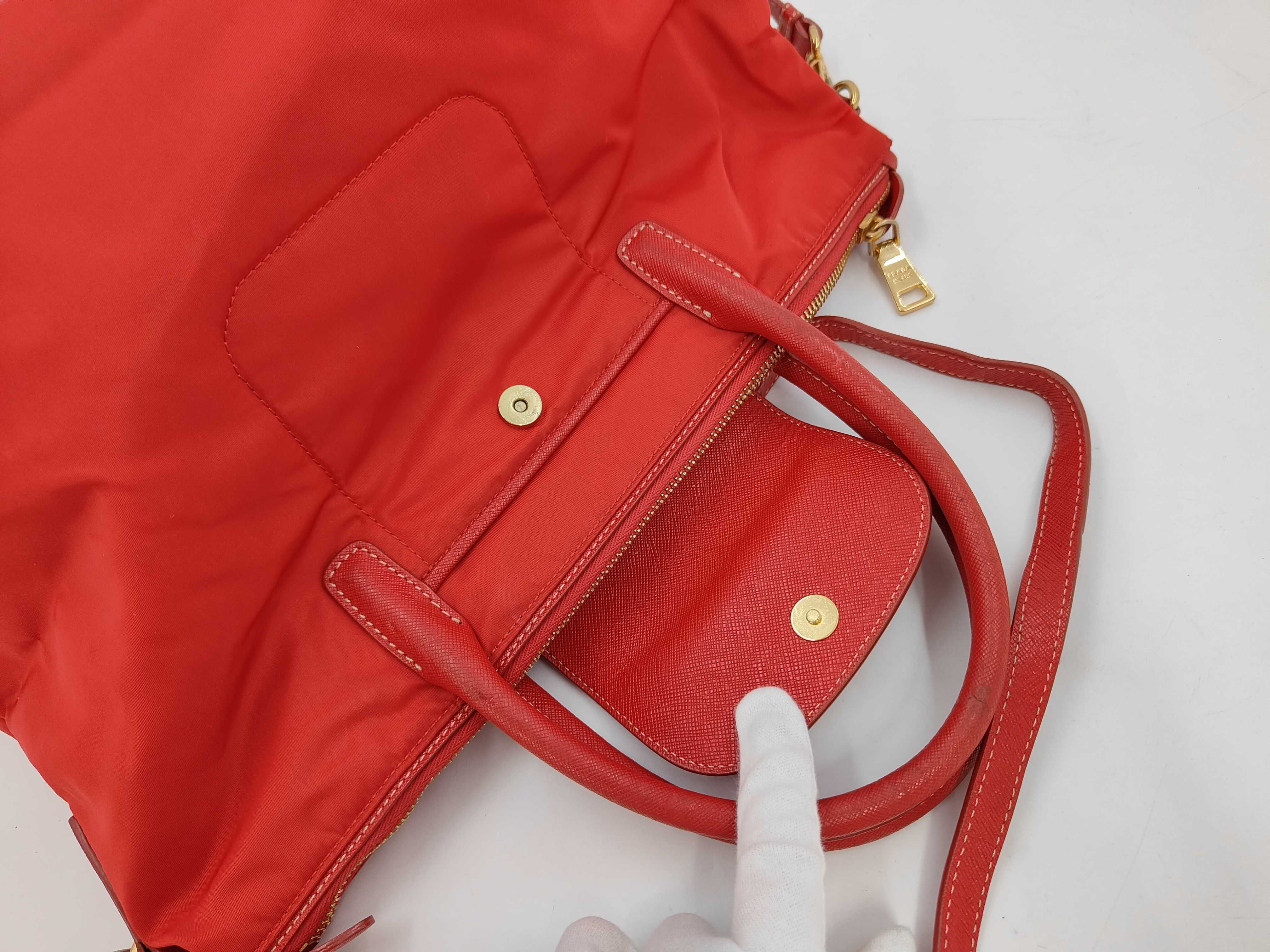 Red Tessuto Saffiano Bag Shoulder Bag — view 8