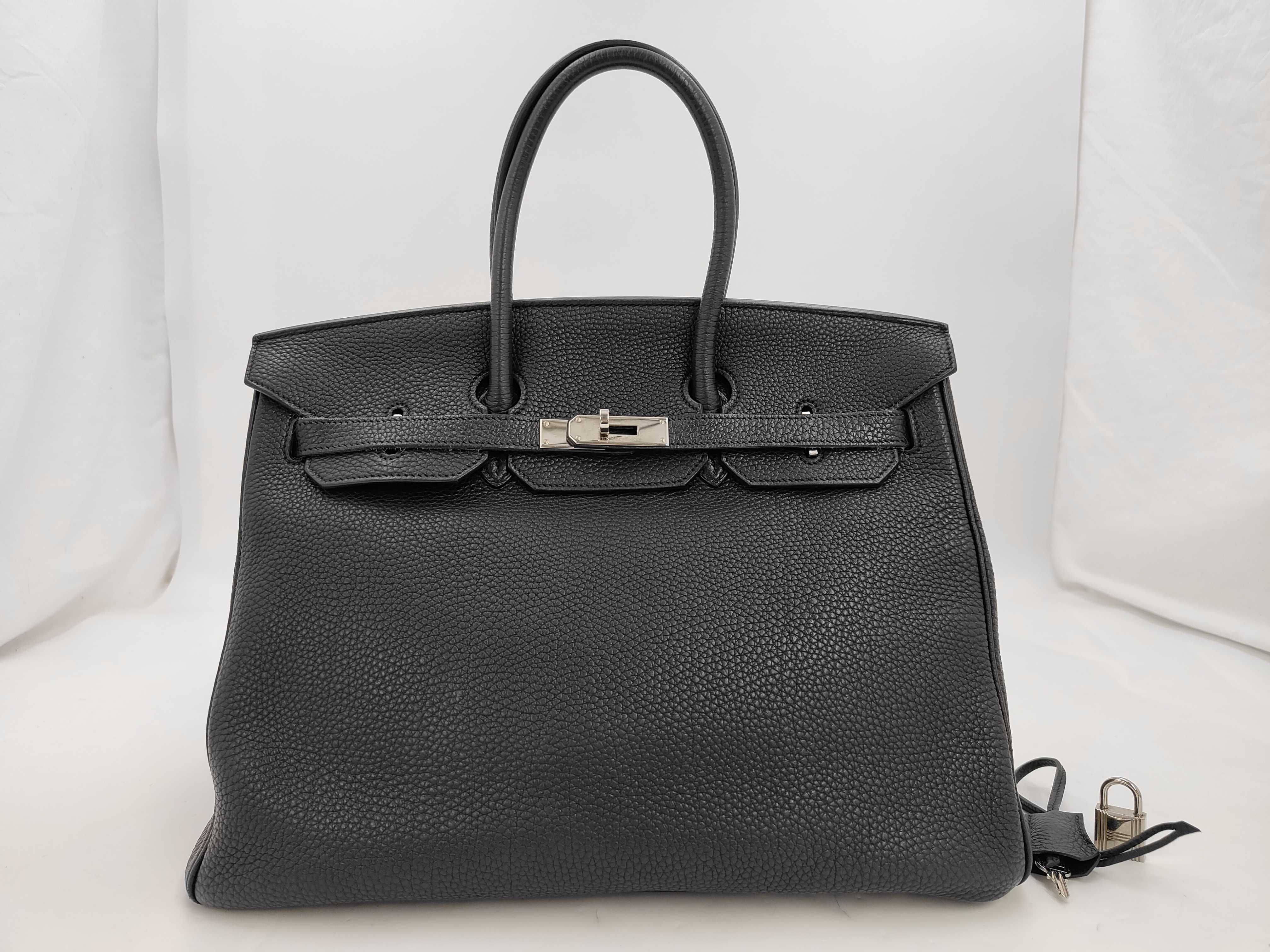 Birkin 35 M stamp Togo Black SV Bag