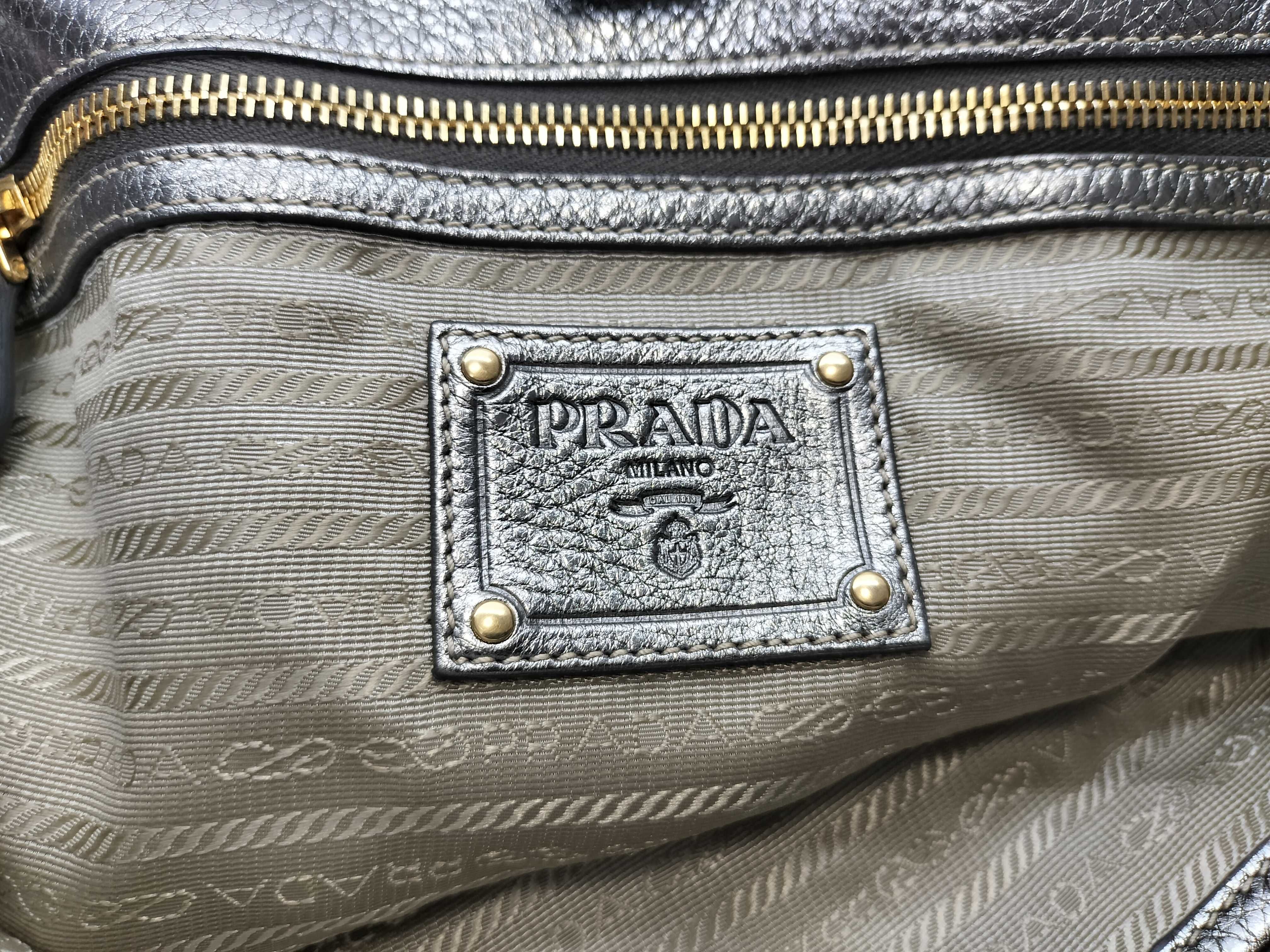 Leather 2-Way Silver Tote Bag — view 12
