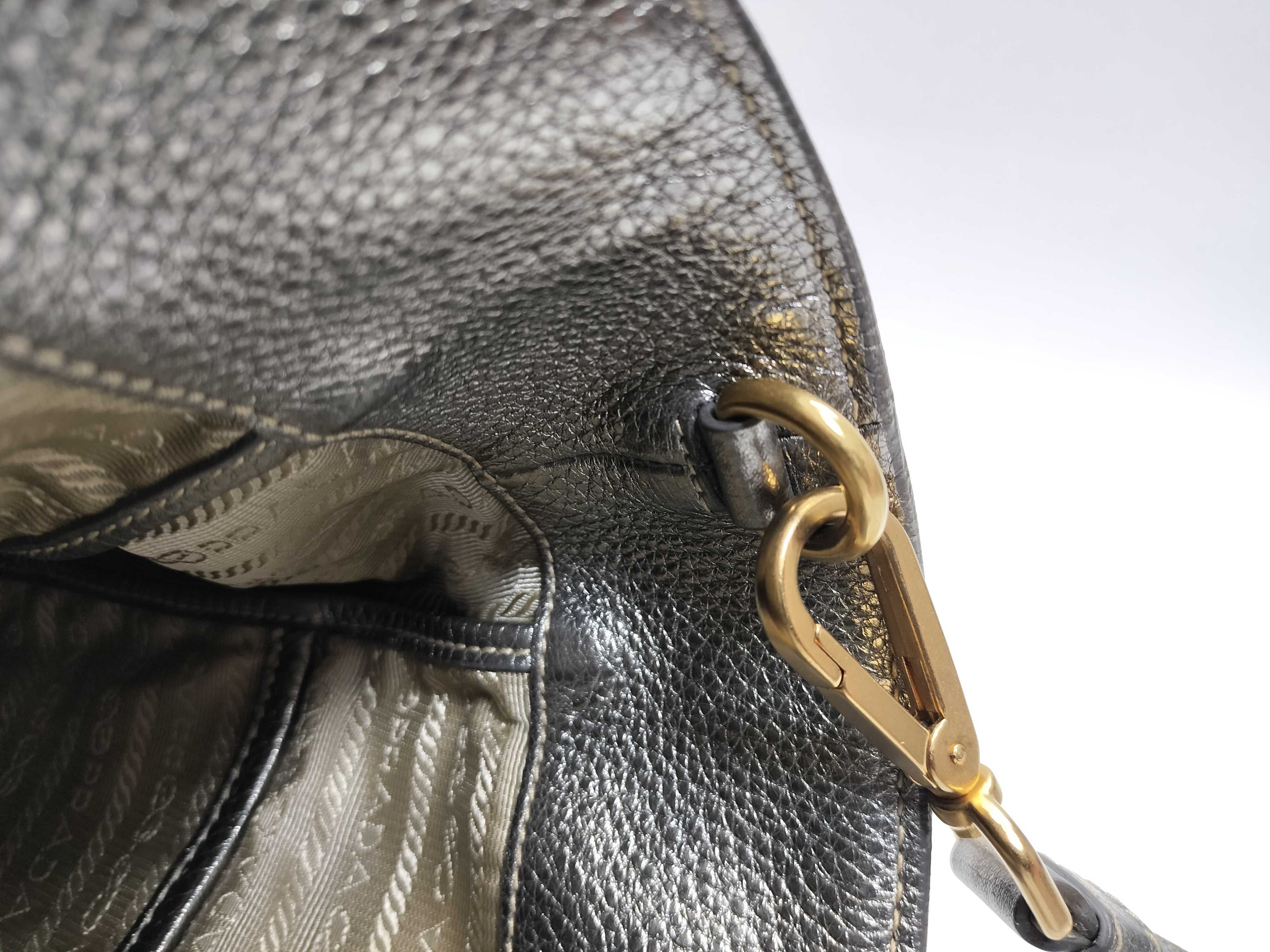 Leather 2-Way Silver Tote Bag — view 9