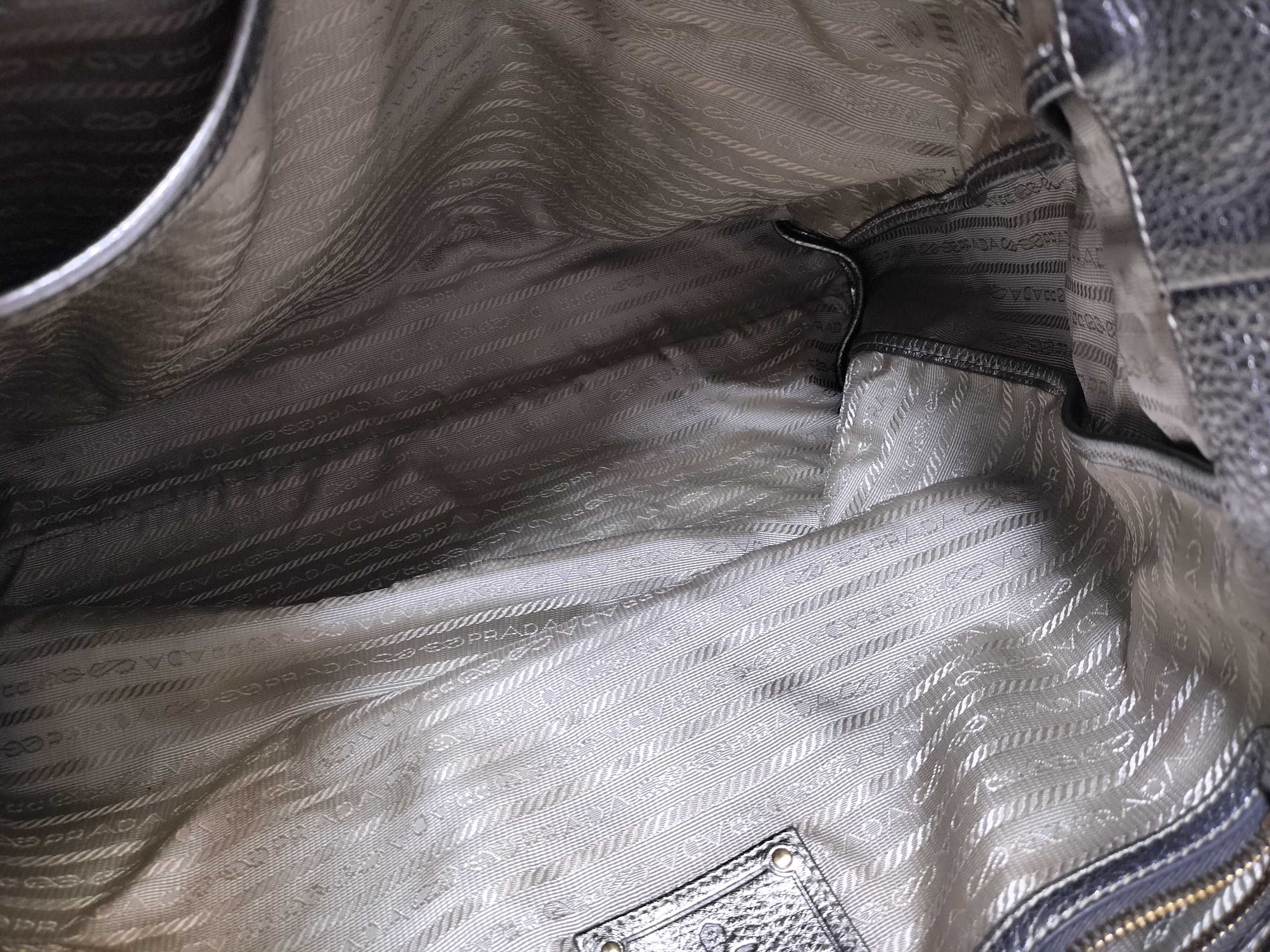 Leather 2-Way Silver Tote Bag — view 10