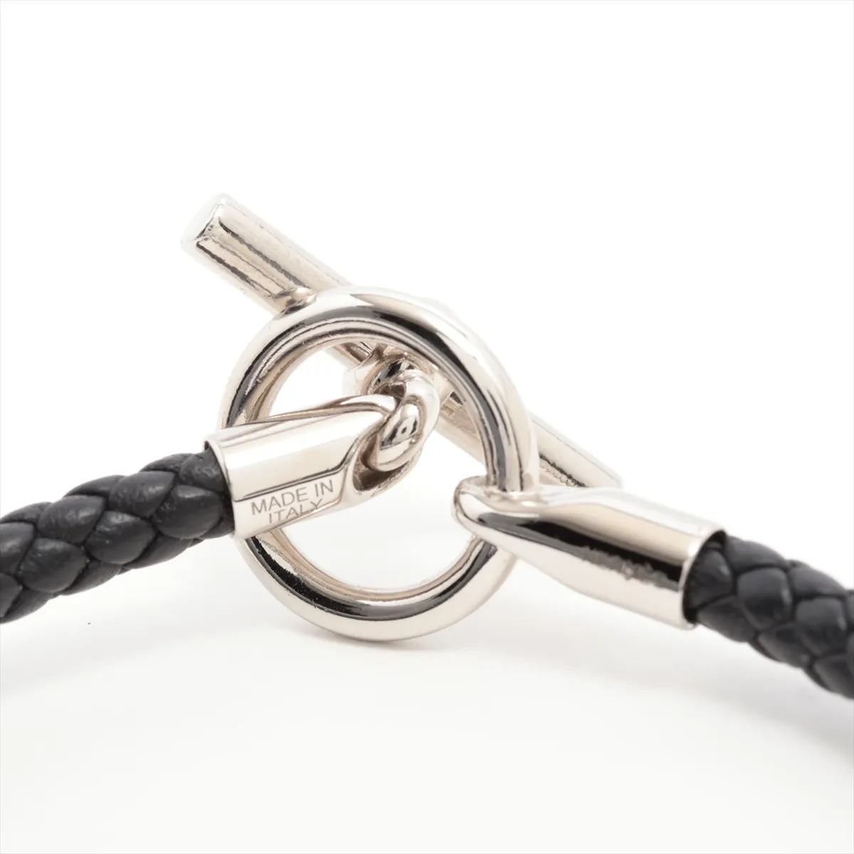 Grennan bracelet metal x leather silver x black — view 4