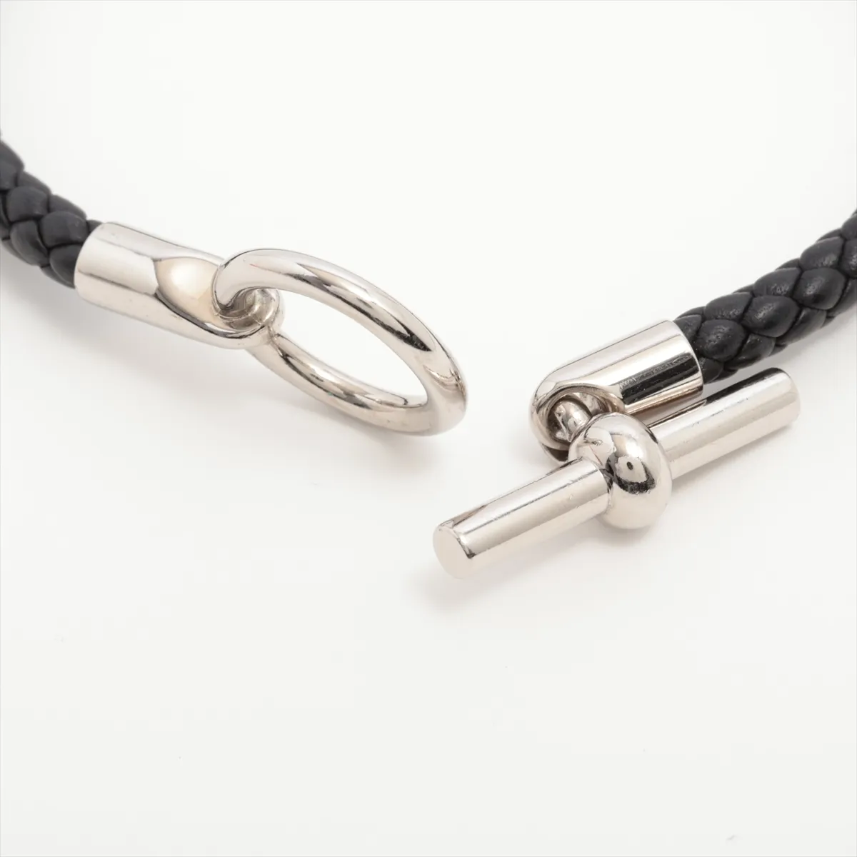 Grennan bracelet metal x leather silver x black — view 5