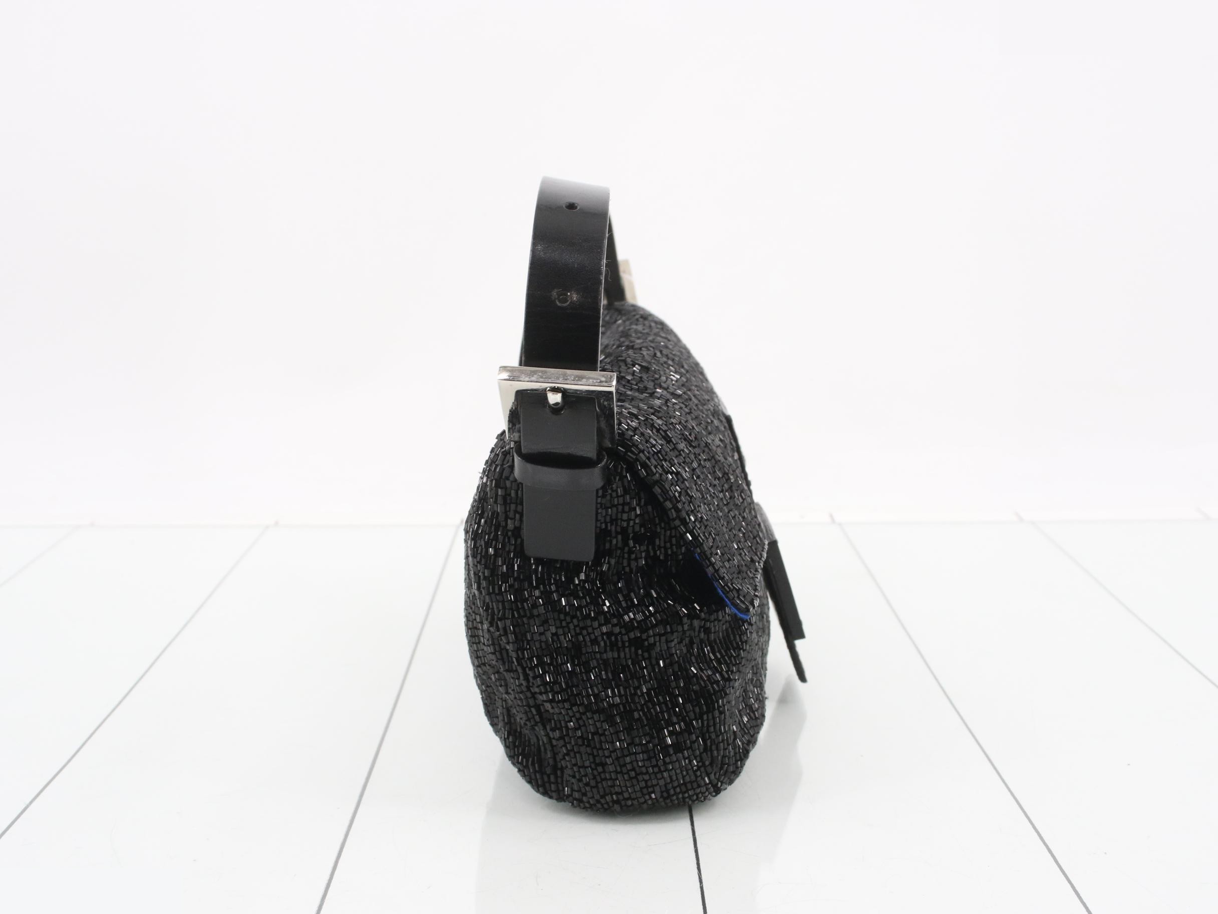Mamma Bucket Beaded One-Shoulder Bag, Black — view 4