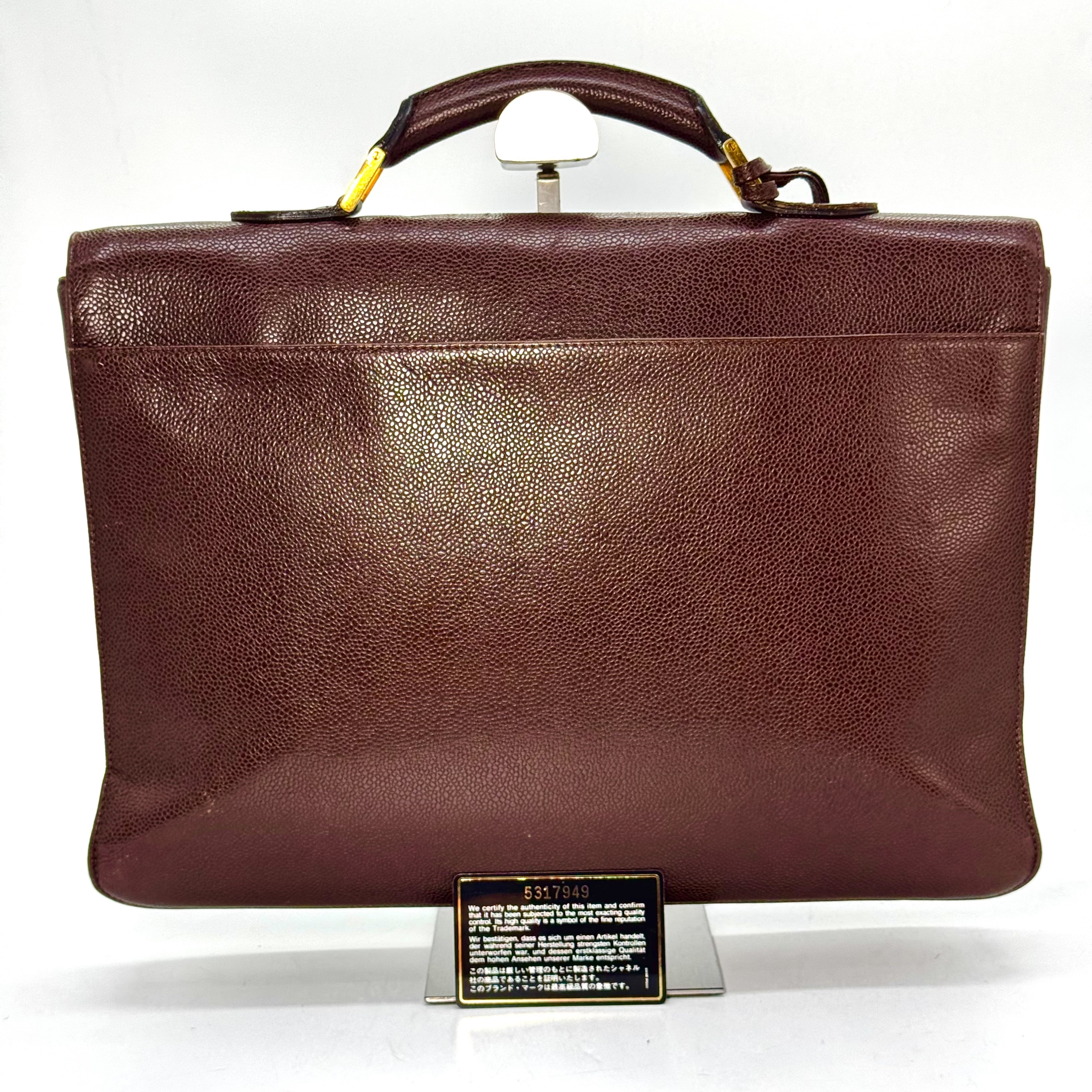 Caviar Skin Business Bag 5317949 with Guarantee Card, Brown Handbag — view 2