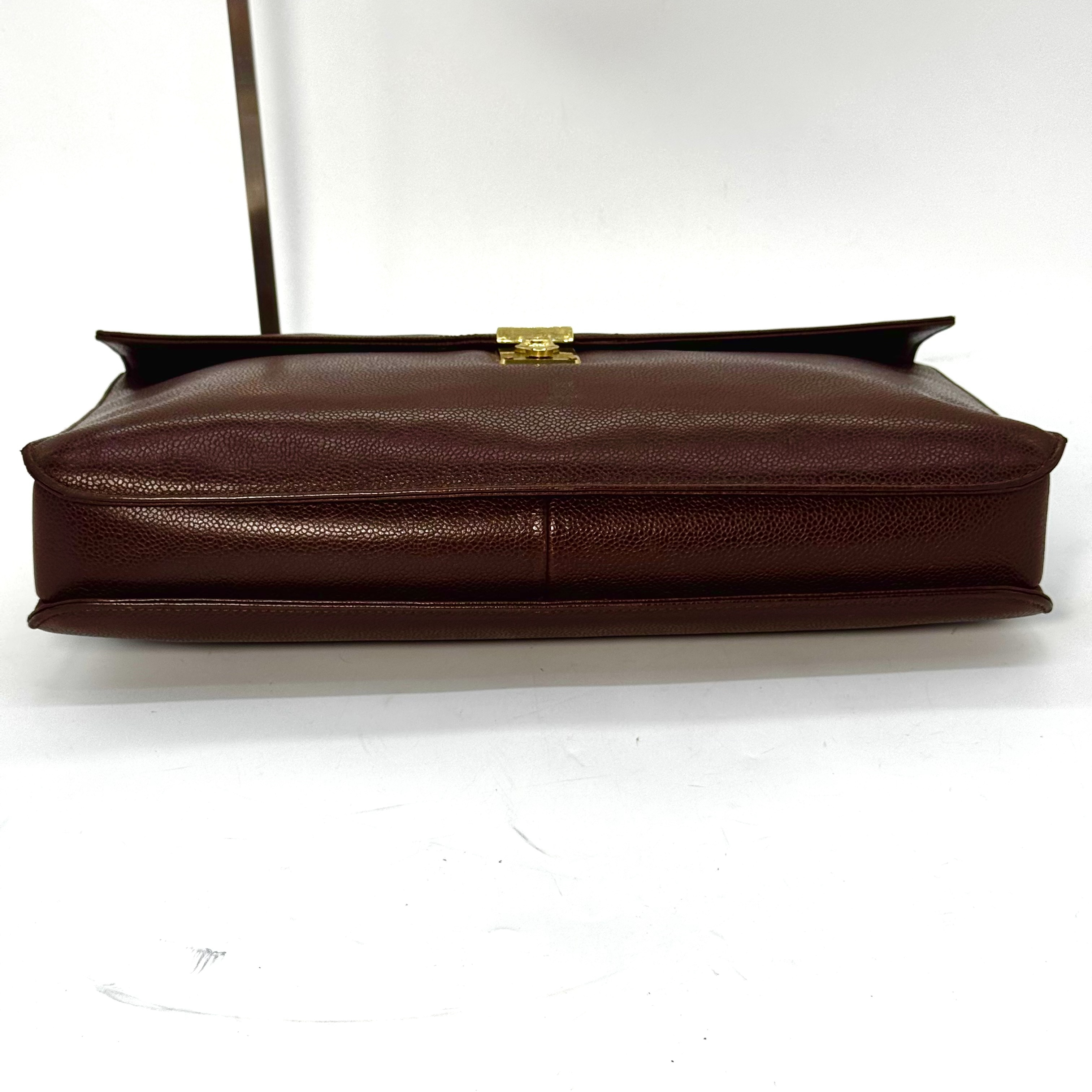 Caviar Skin Business Bag 5317949 with Guarantee Card, Brown Handbag — view 4