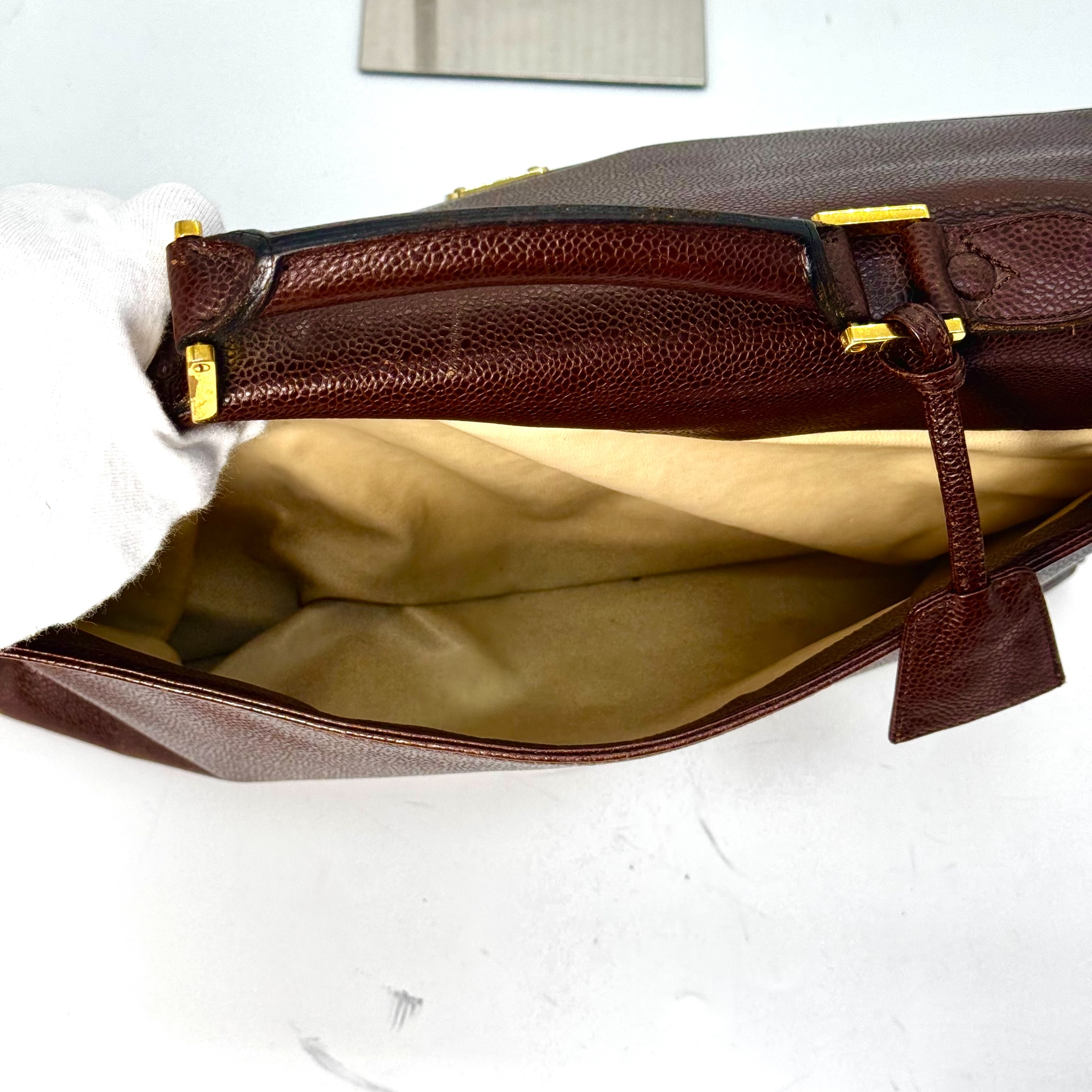 Caviar Skin Business Bag 5317949 with Guarantee Card, Brown Handbag — view 5