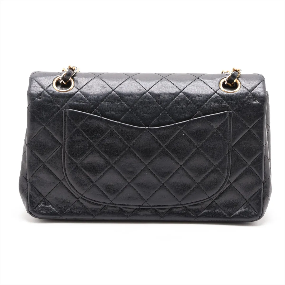 Matelassé 23 Small Lambskin Double Flap Double Chain Bag, Black with Gold Hardware, 1507545, Series 1, A01113 — view 2
